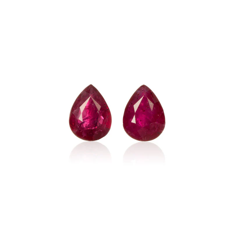 0.76ct Burmese Ruby (N)* Pear Pair
