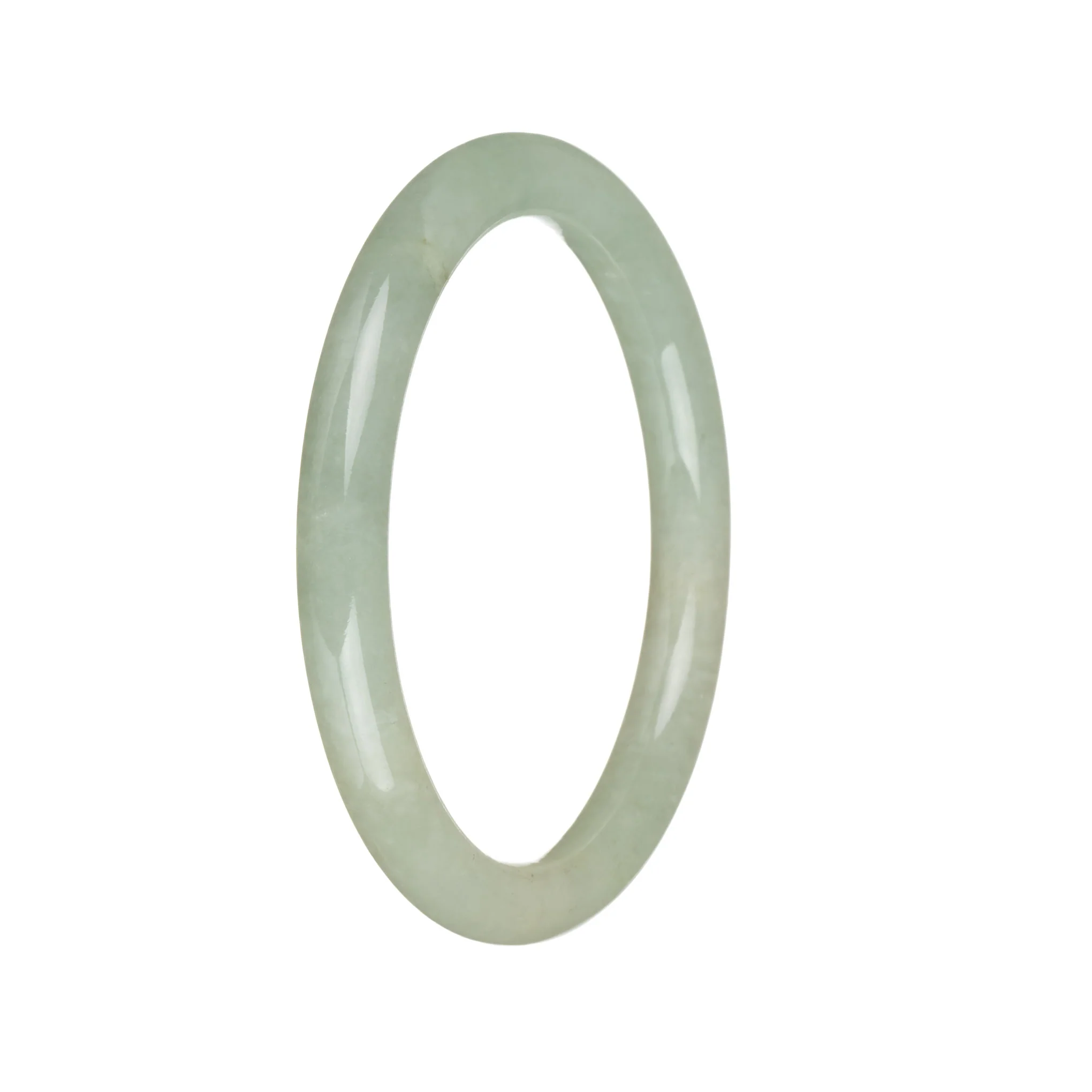 Real Grade A Pale Green Jade Bangle Bracelet - 55mm Petite Round - Image 2
