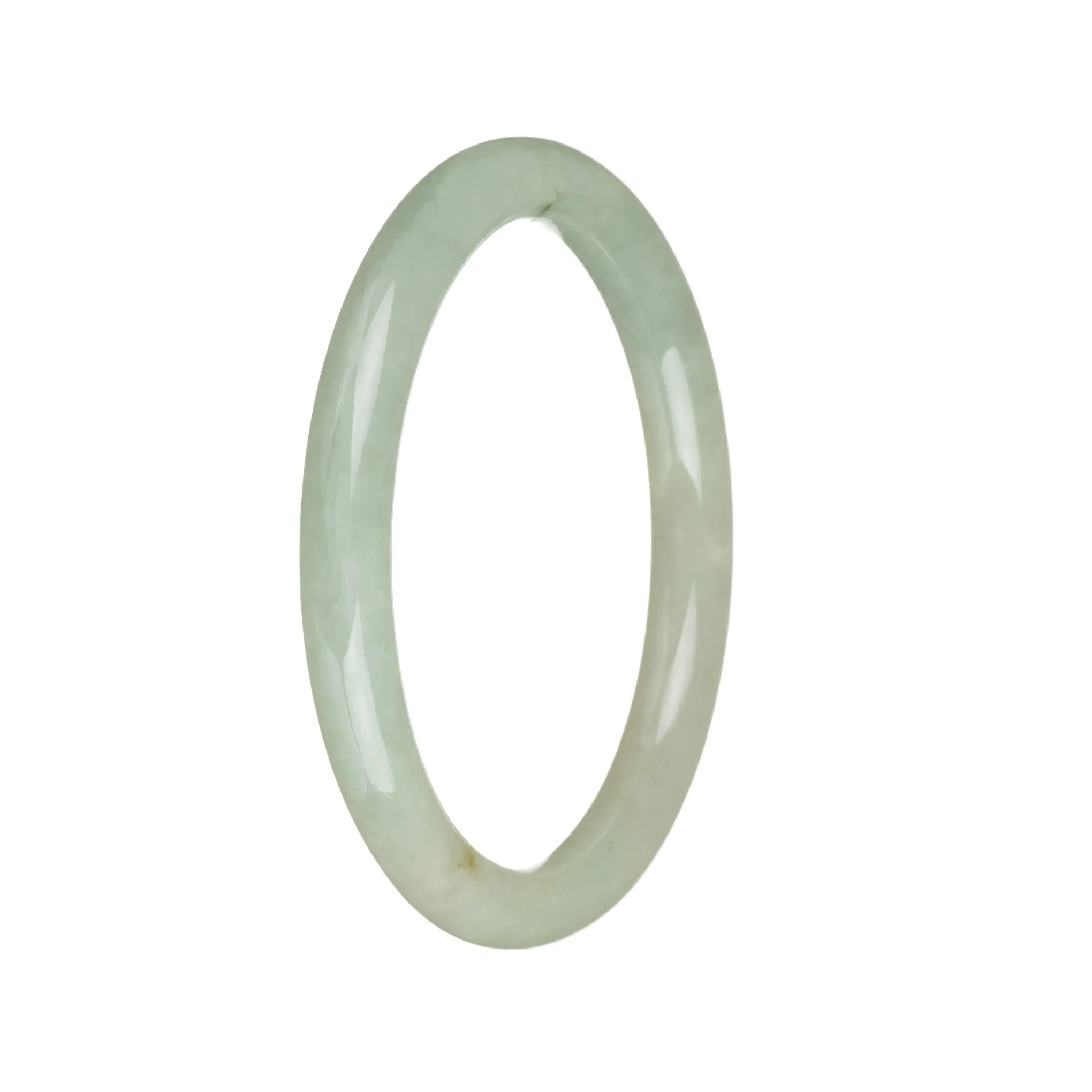 Real Grade A Pale Green Jade Bangle Bracelet - 55mm Petite Round - Image 3
