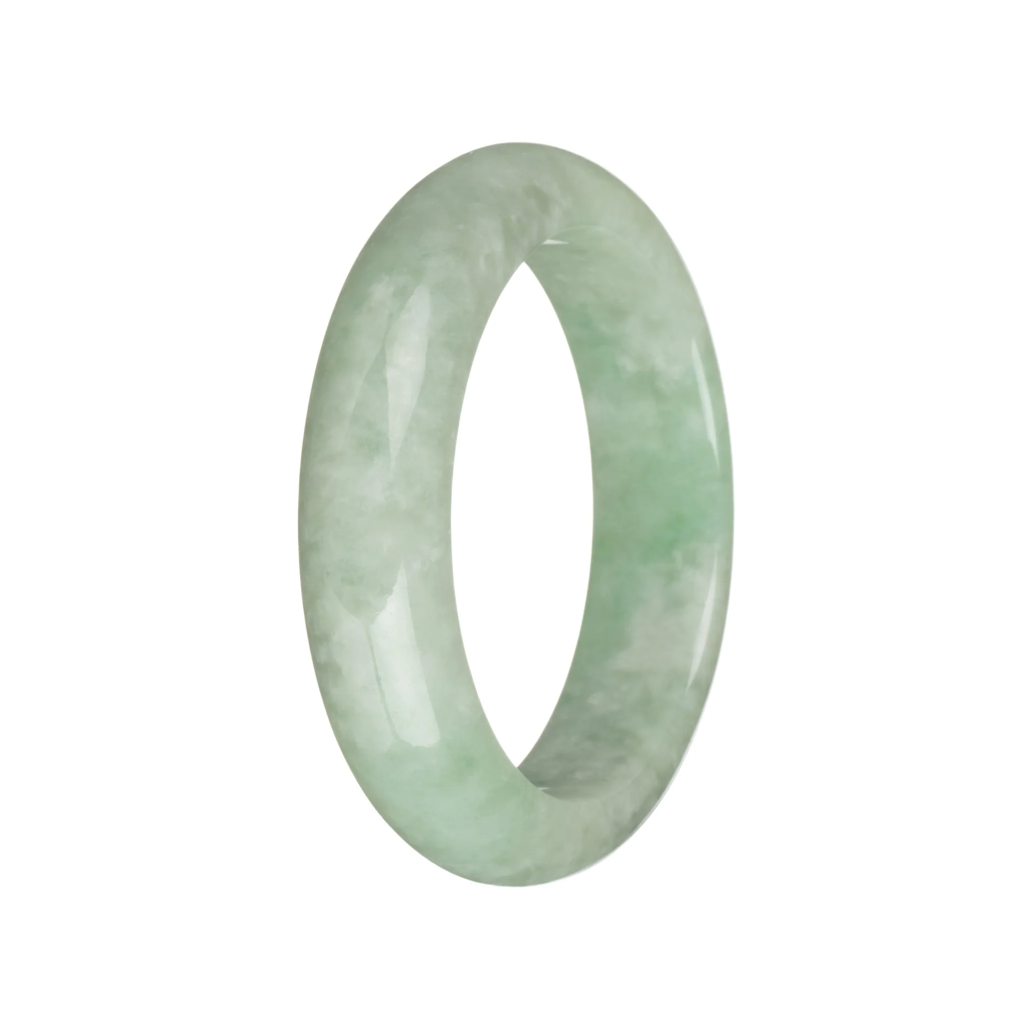 51.6mm Green with Appel Green Patterns Jade Bangle Bracelet - Image 2