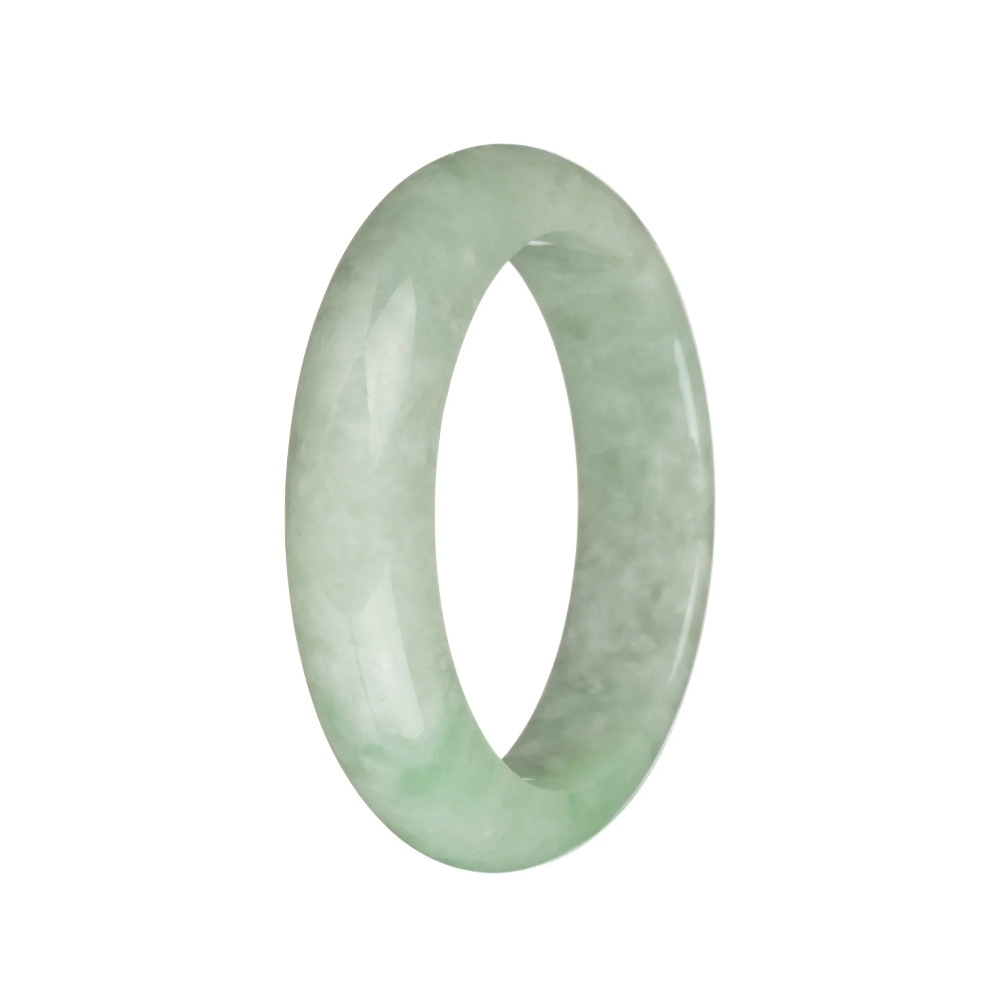 51.6mm Green with Appel Green Patterns Jade Bangle Bracelet - Image 3
