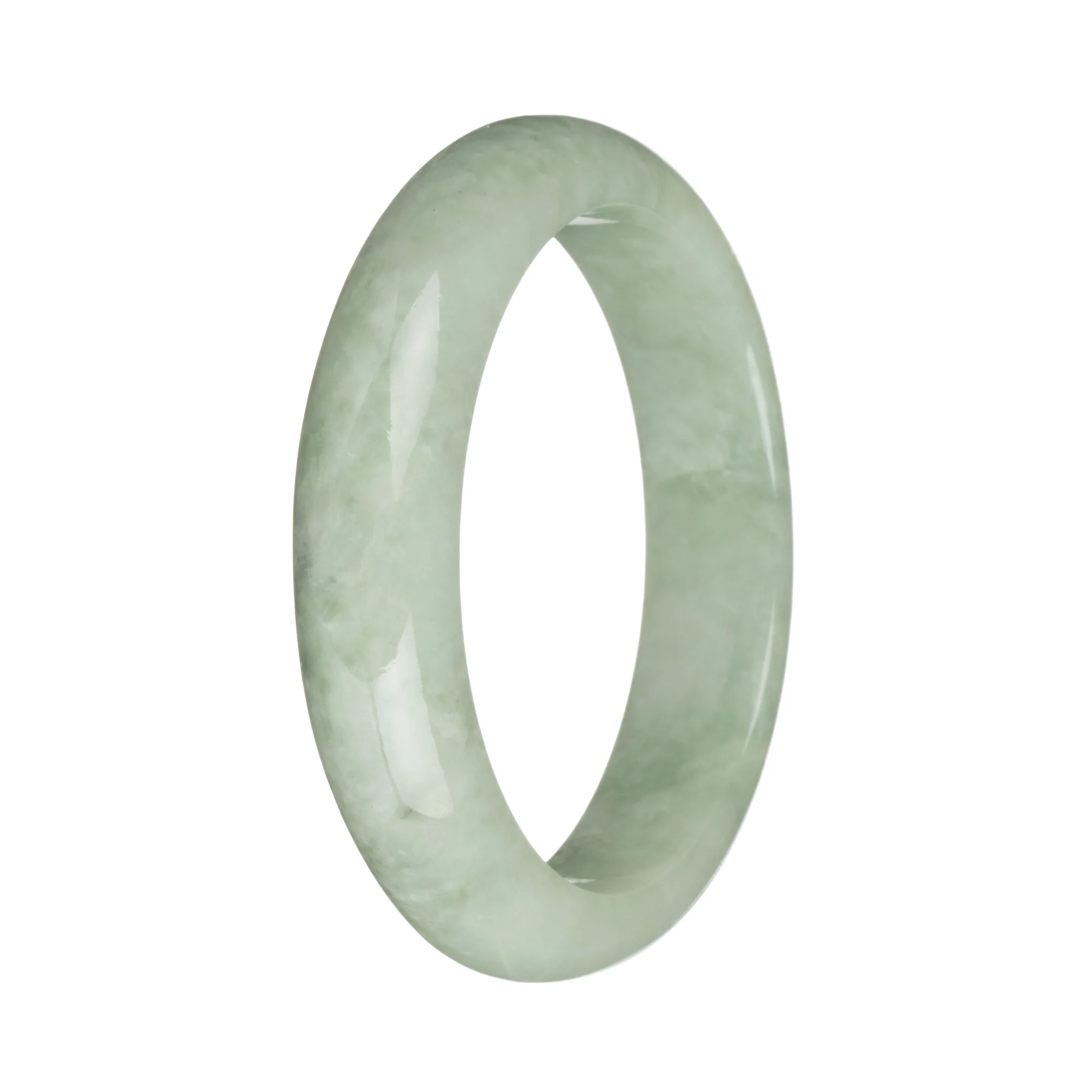 58.1mm Light Green Jade Bangle Bracelet - Image 2