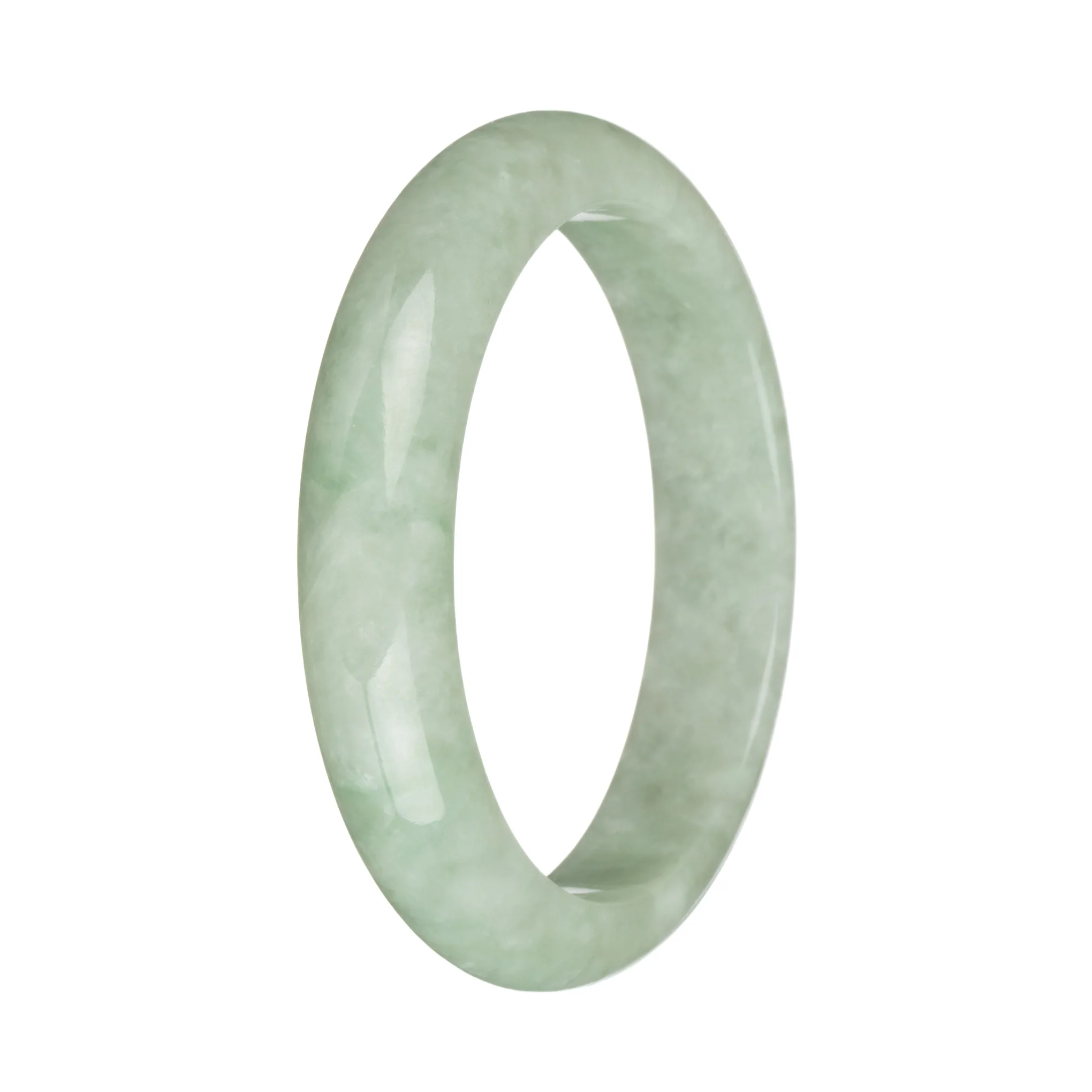 59.2mm Green with Apple Green Spots Jade Bangle Bracelet - Image 2