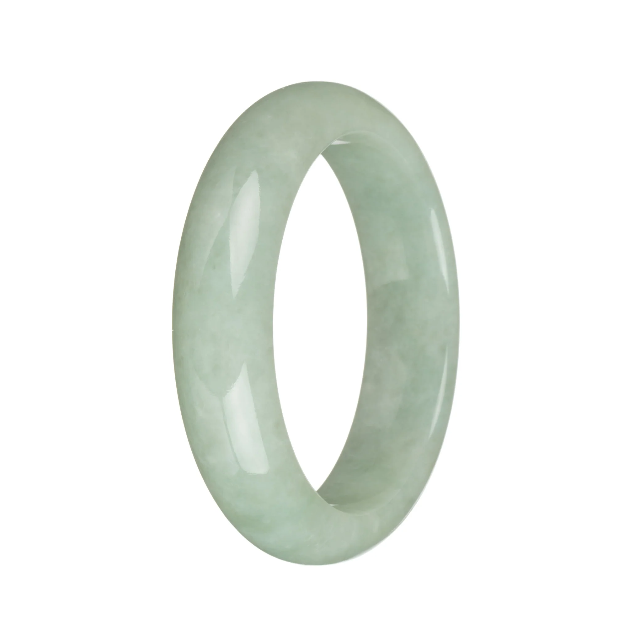 54.4mm Light Green Jade Bangle Bracelet - Image 3