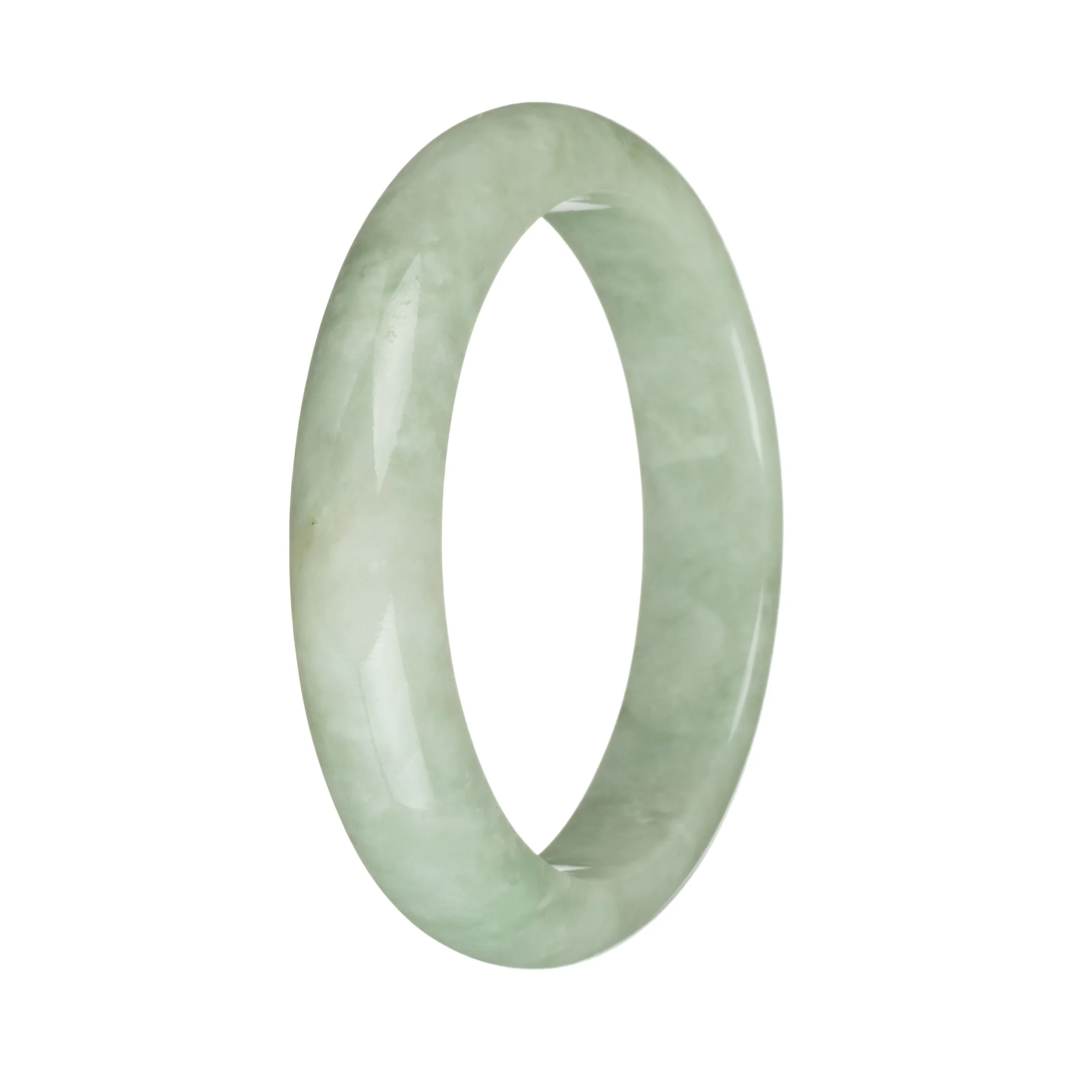 58.4mm Light Green Jade Bangle Bracelet - Image 2
