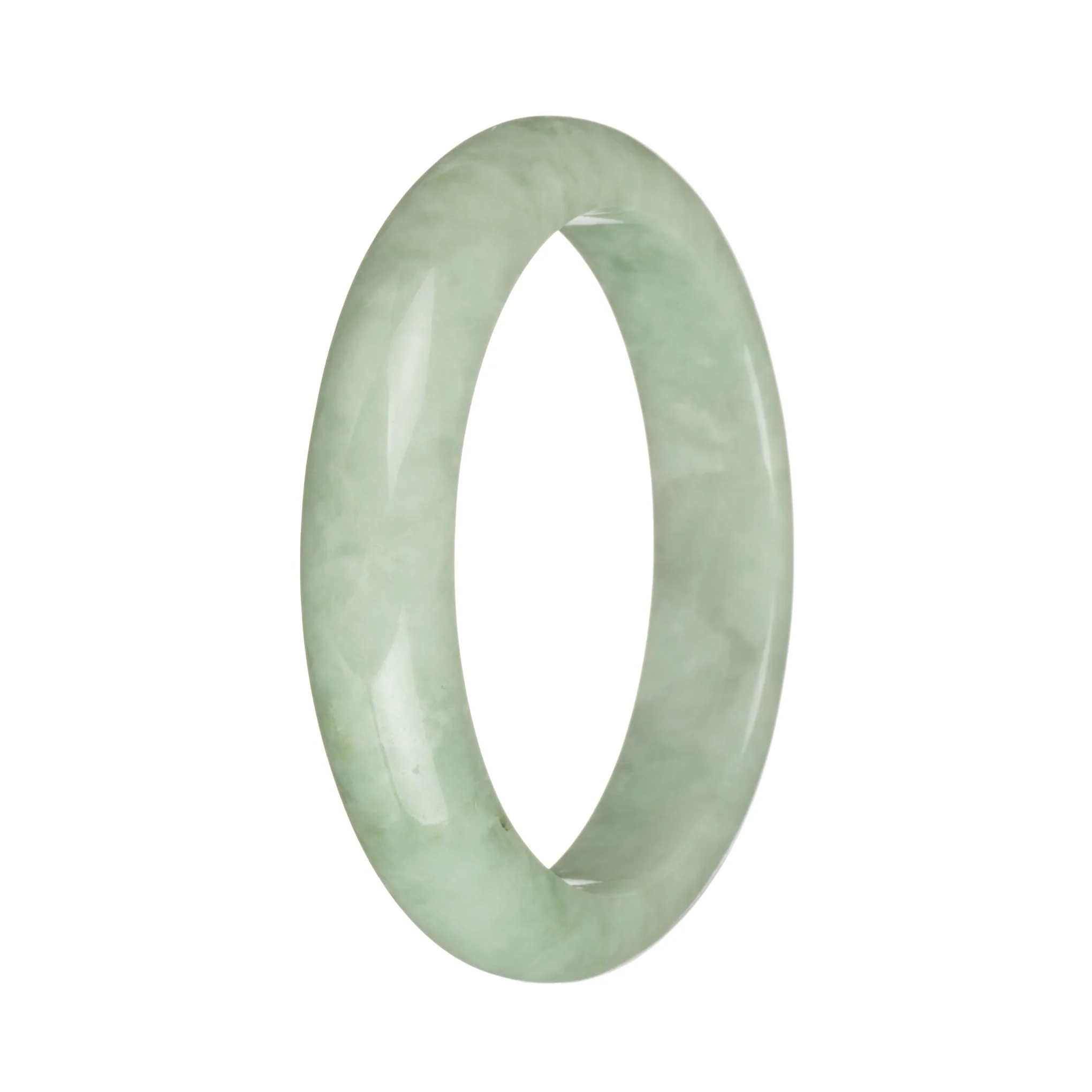 58.4mm Light Green Jade Bangle Bracelet - Image 3