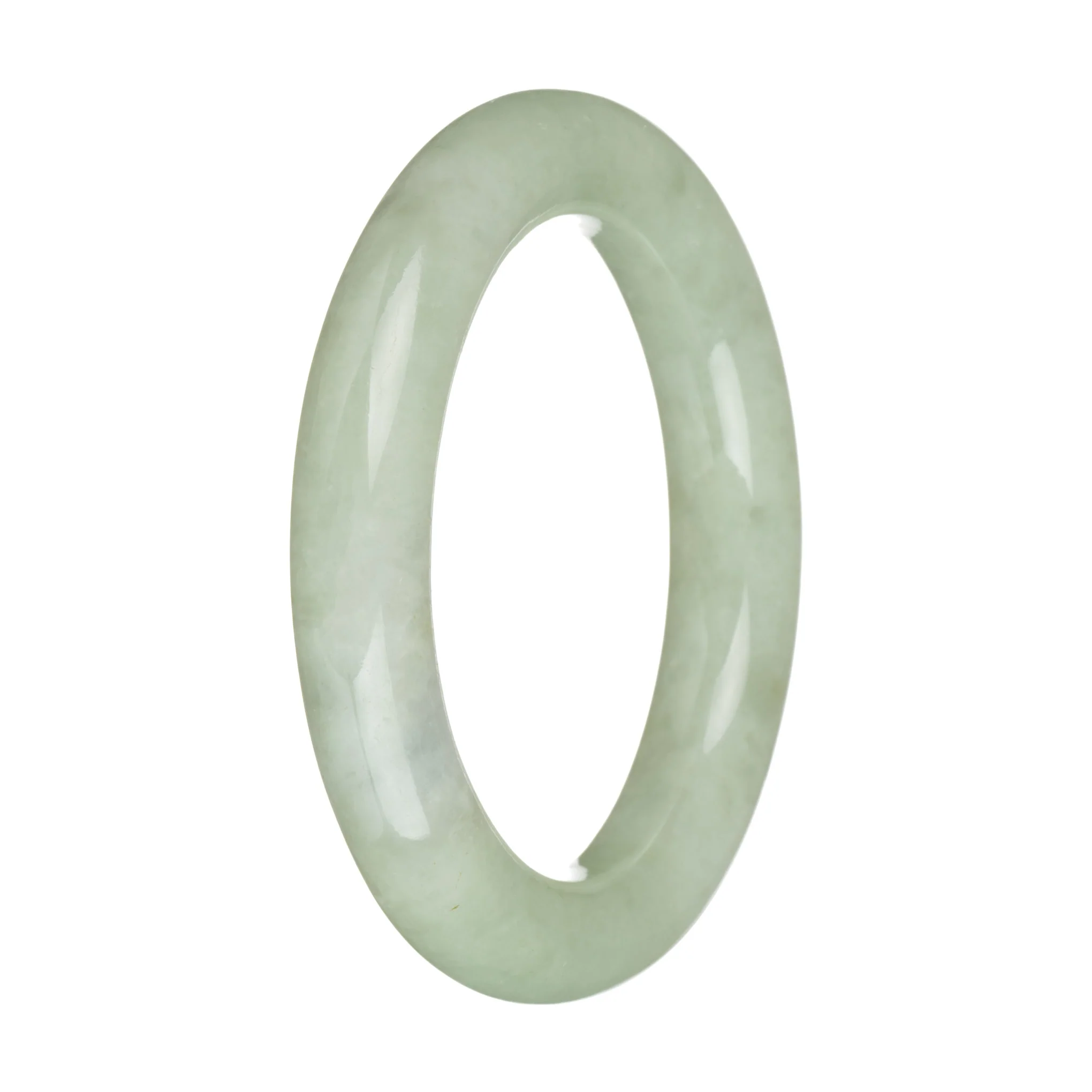56.2mm Light Green Jade Bangle Bracelet - Image 2