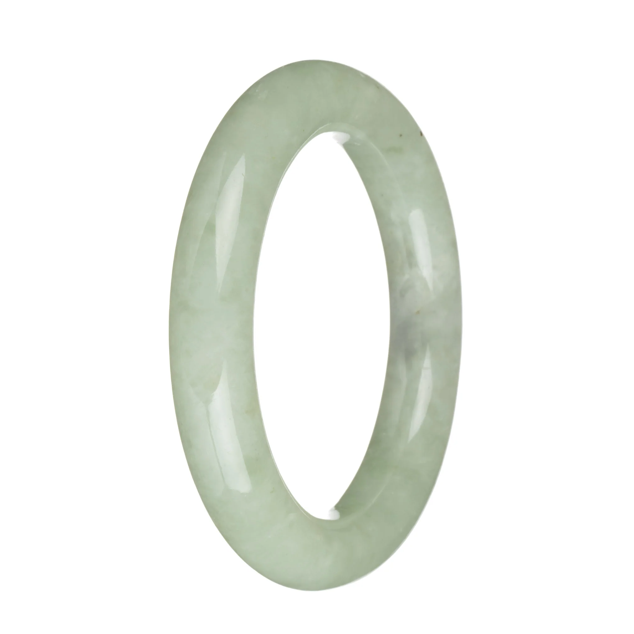 56.2mm Light Green Jade Bangle Bracelet - Image 3