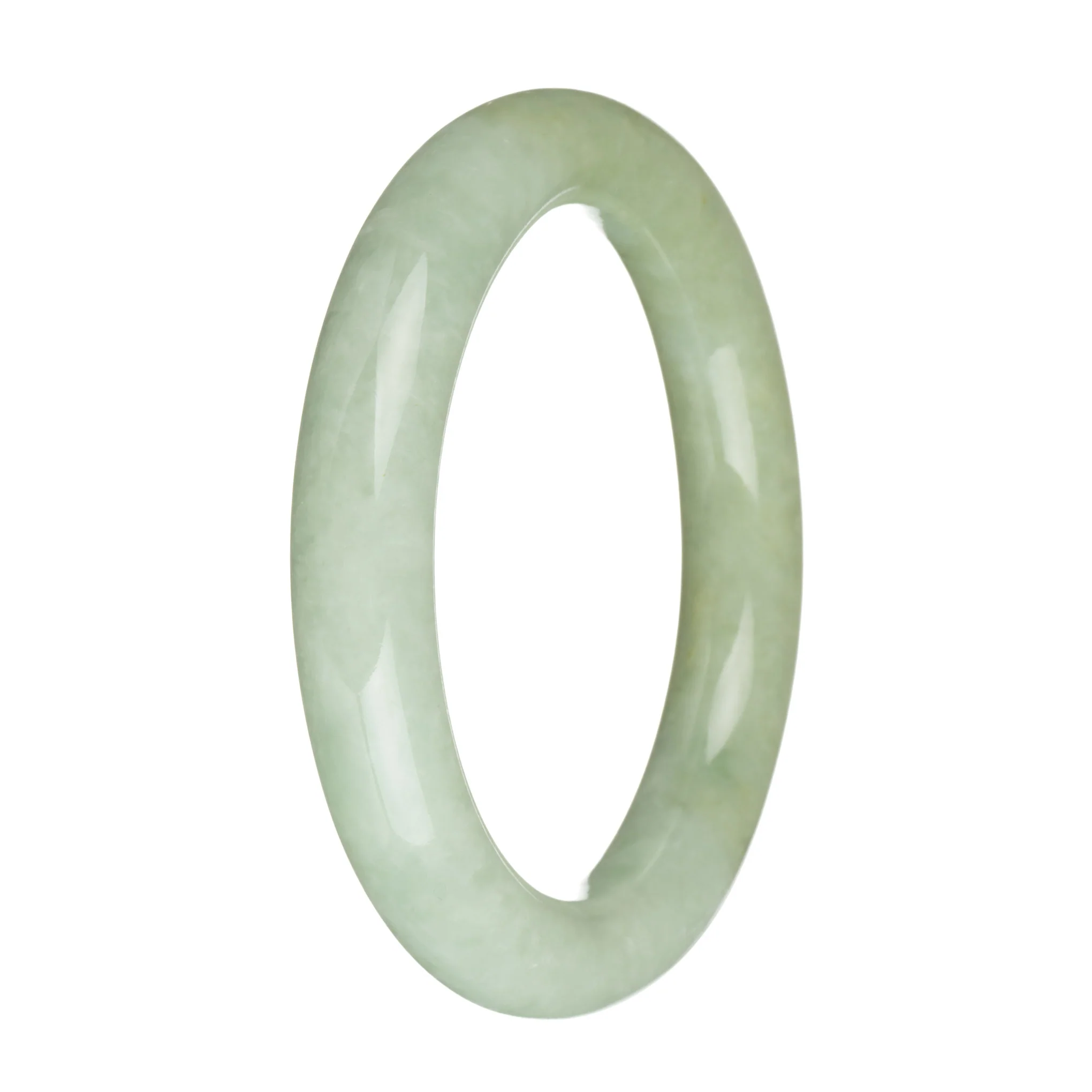 58.6mm Light Green and Olive Green Jade Bangle Bracelet - Image 2