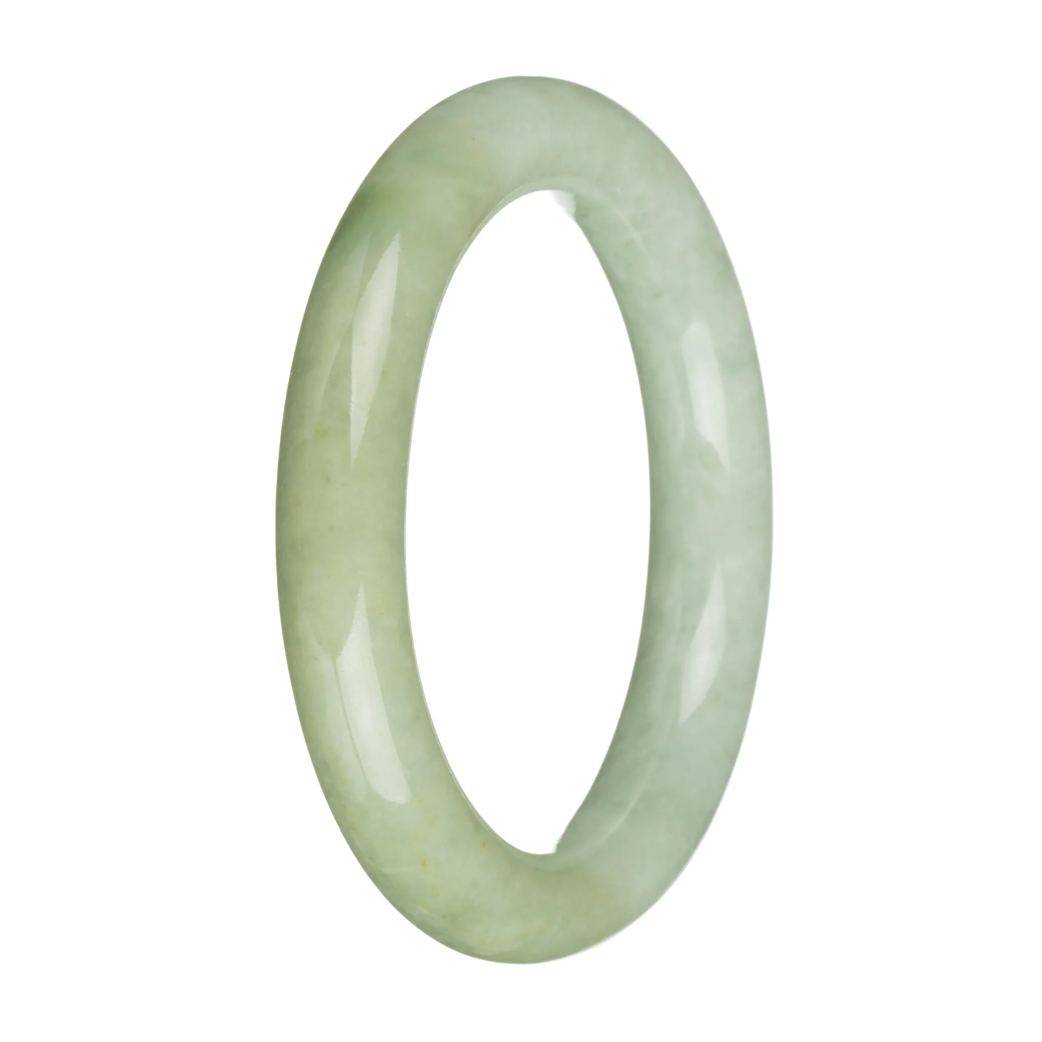58.6mm Light Green and Olive Green Jade Bangle Bracelet - Image 3