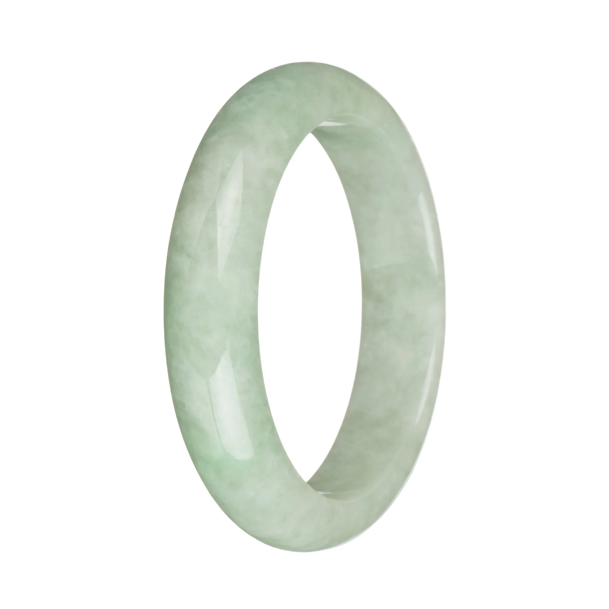 58.4mm Light Green Jade Bangle Bracelet - Image 3