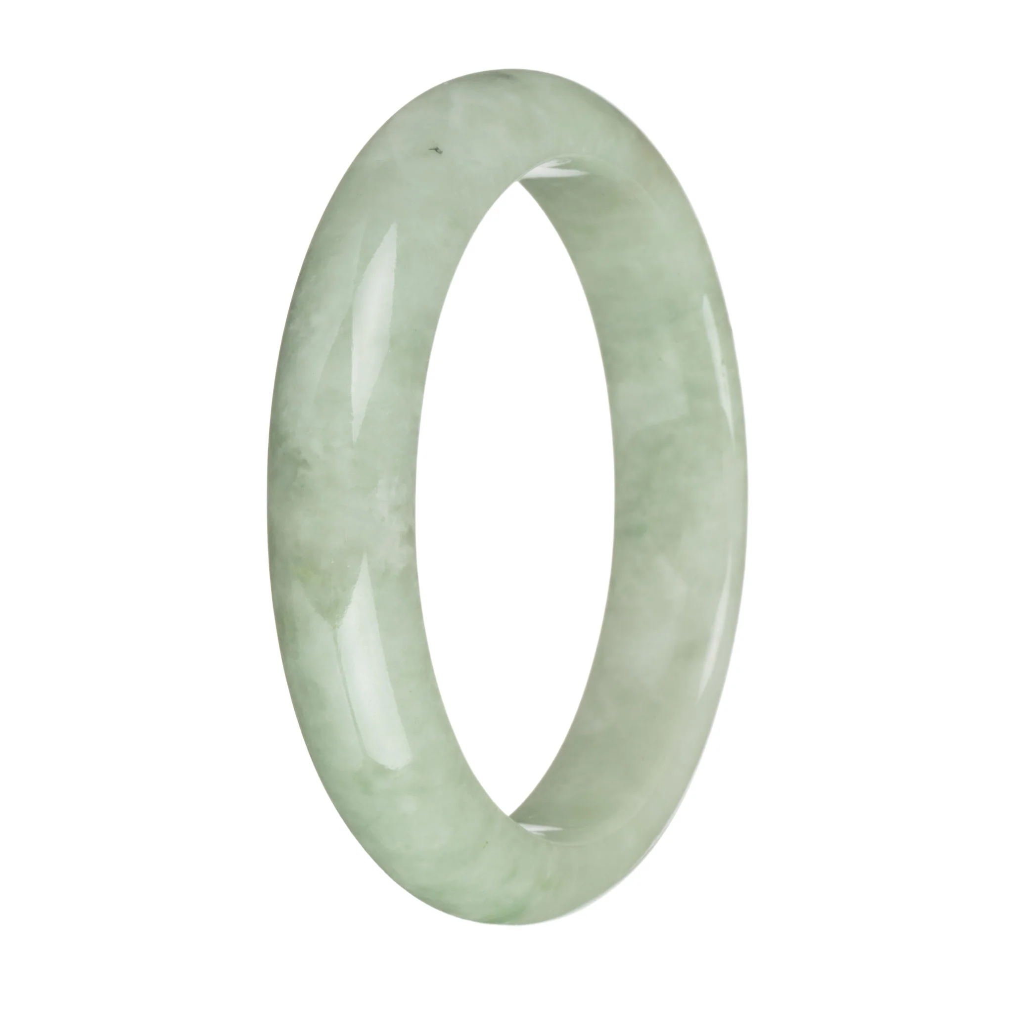 62.8mm Light Green Jade Bangle Bracelet - Image 2