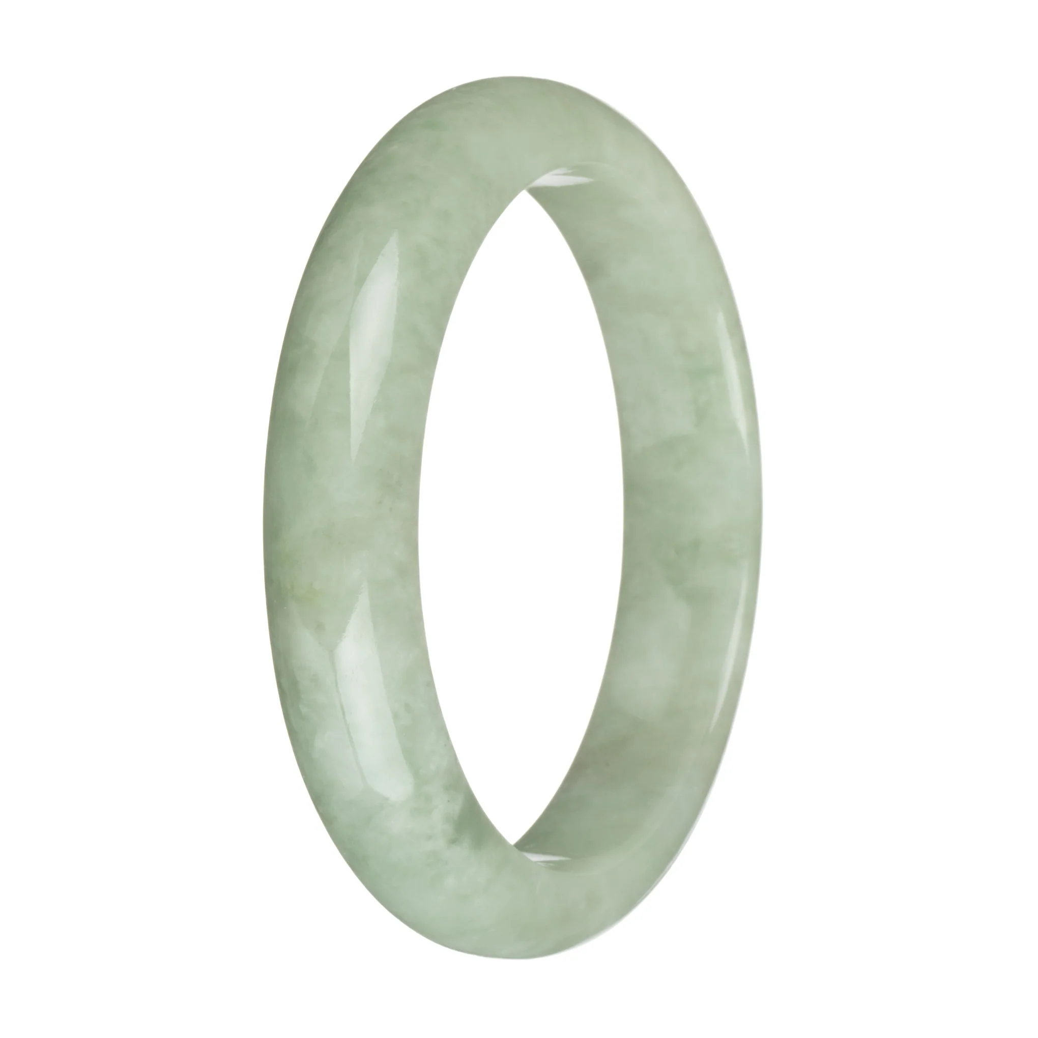 62.8mm Light Green Jade Bangle Bracelet - Image 3