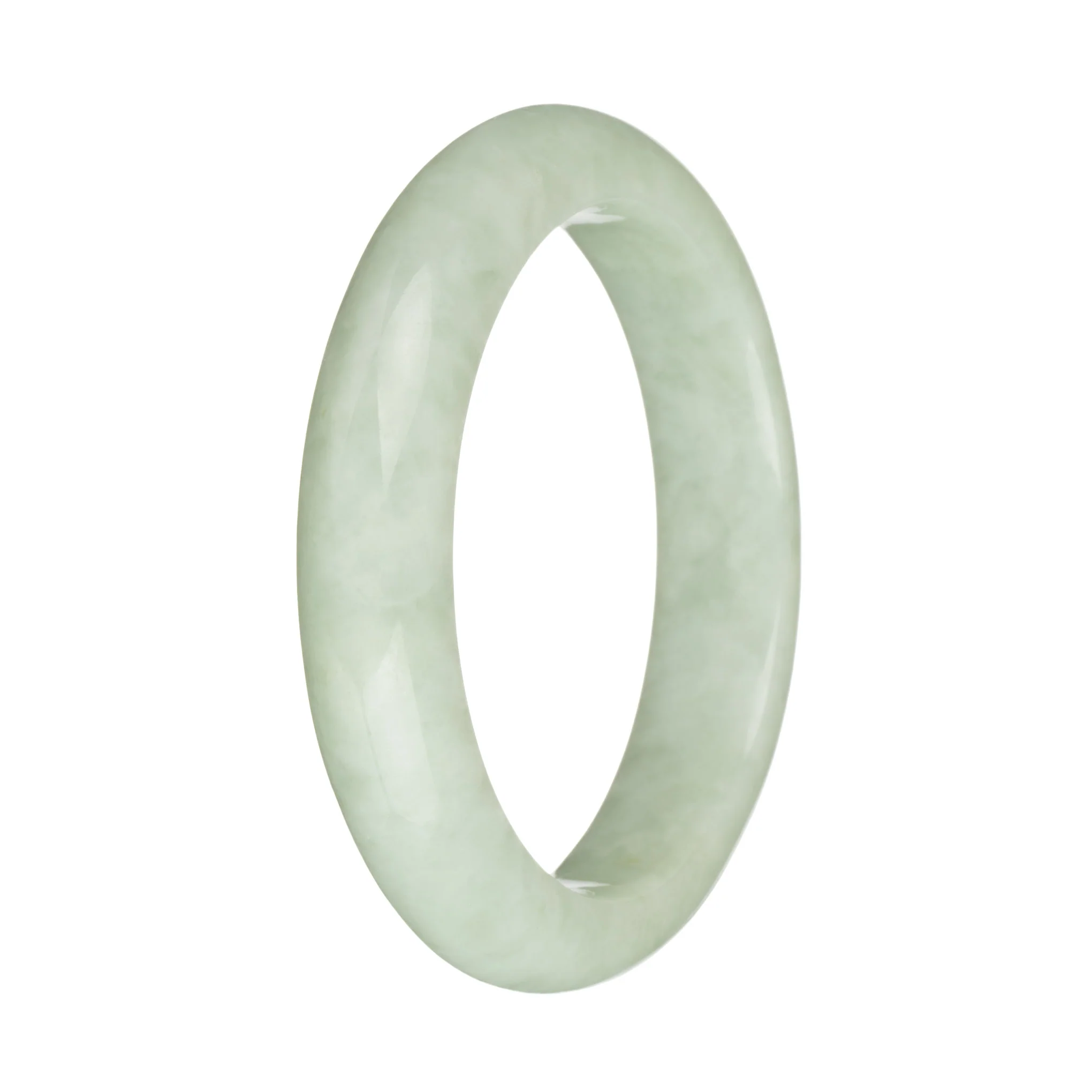 58.6mm Light Green Jade Bangle Bracelet - Image 2
