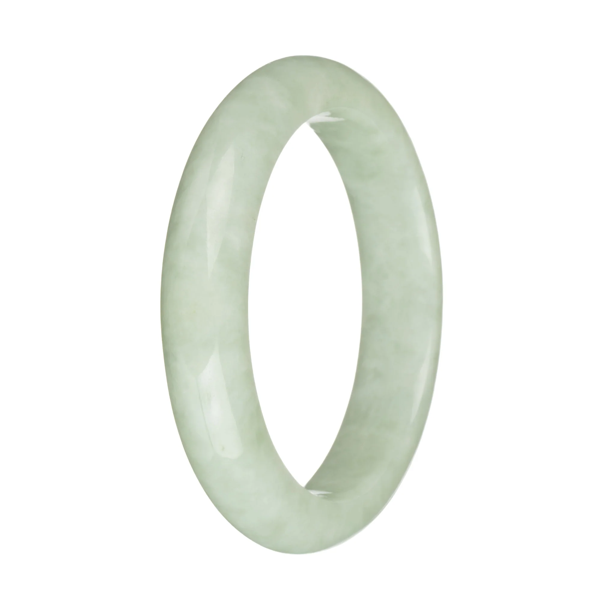 58.6mm Light Green Jade Bangle Bracelet - Image 3