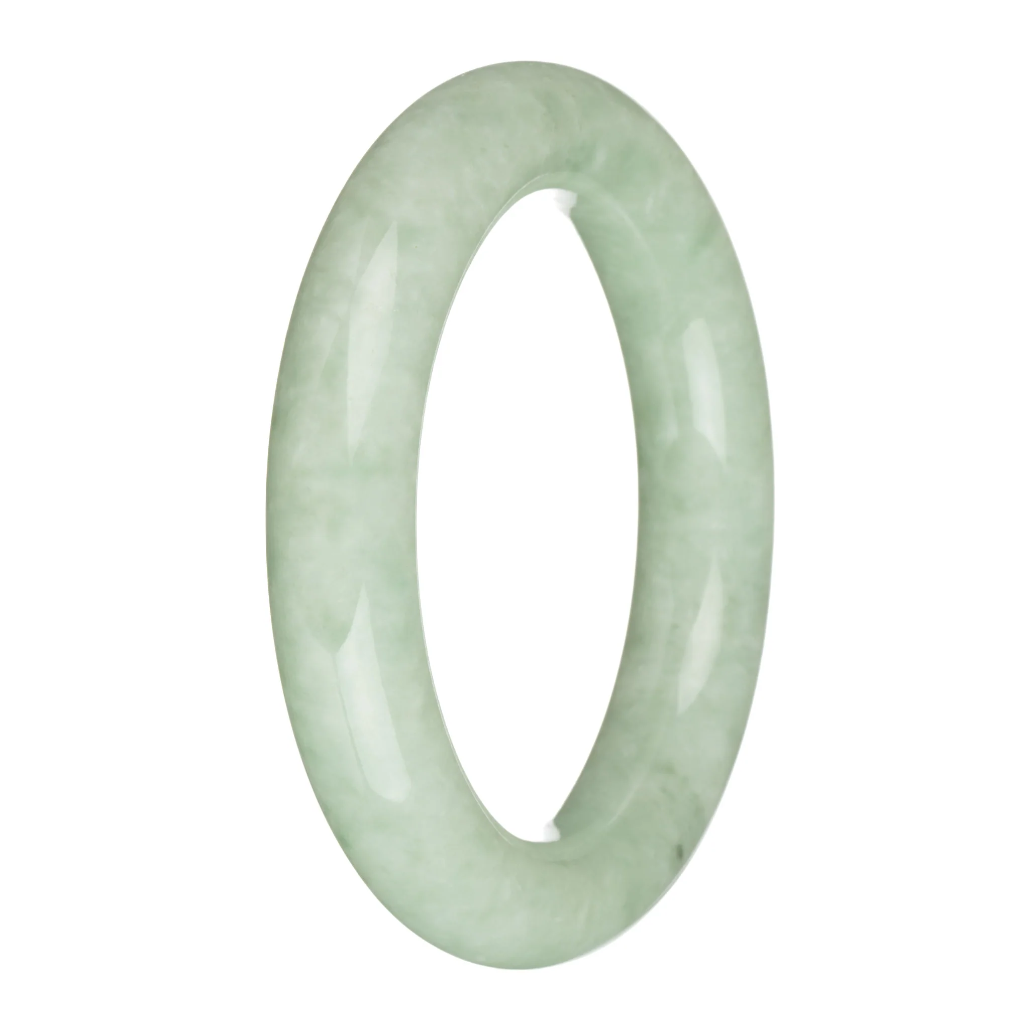 58.4mm Light Green Jade Bangle Bracelet - Image 2