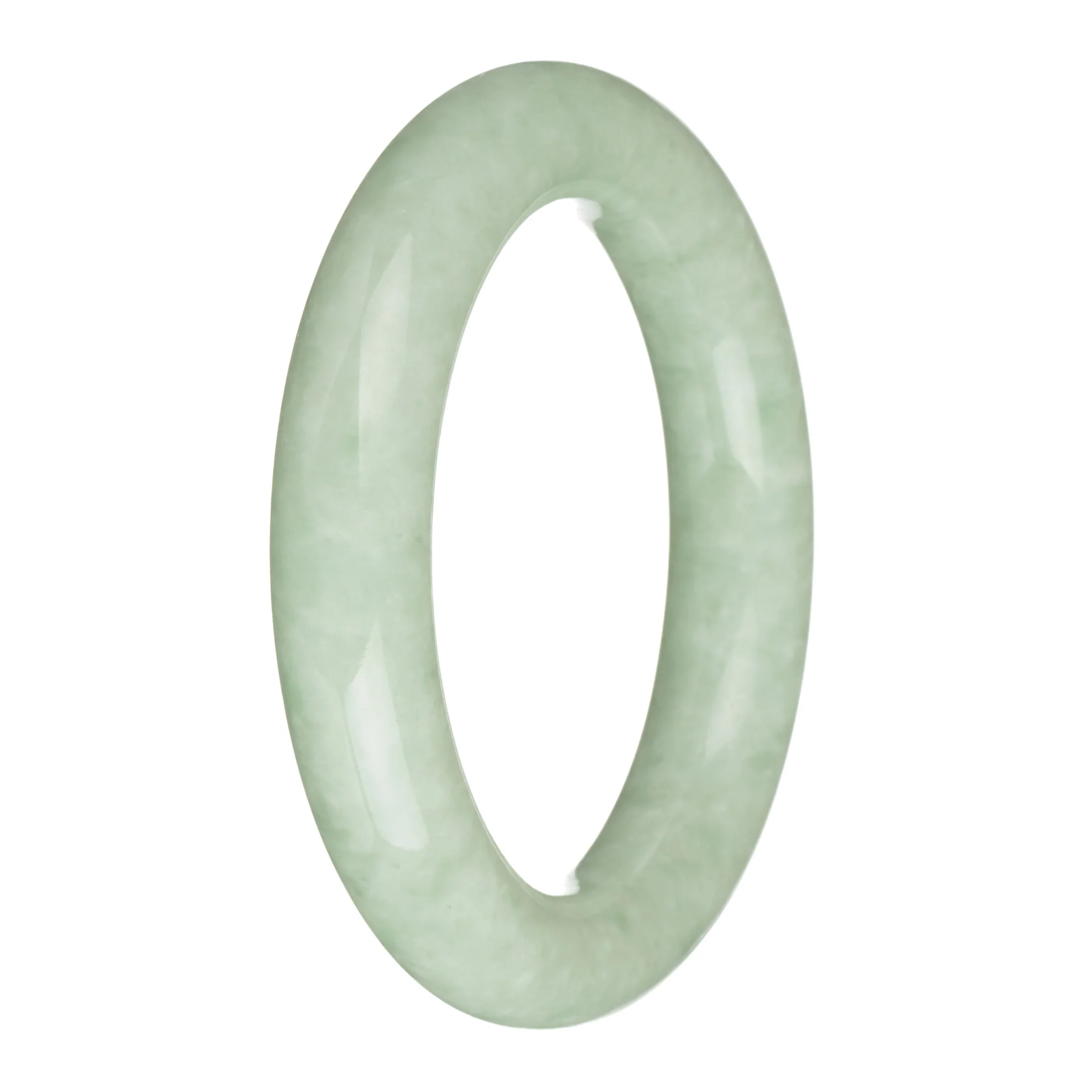 58.4mm Light Green Jade Bangle Bracelet - Image 3