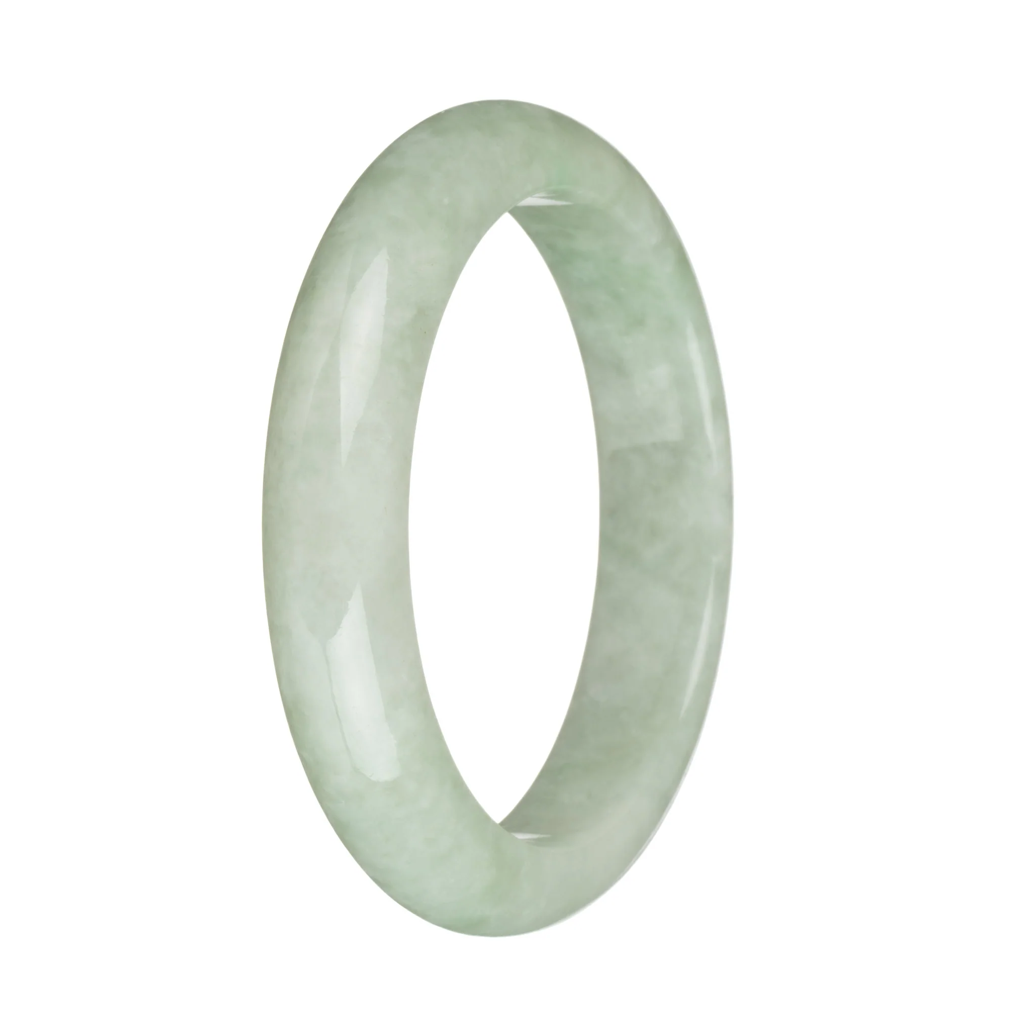 59.3mm Light Green Jade Bangle Bracelet - Image 2