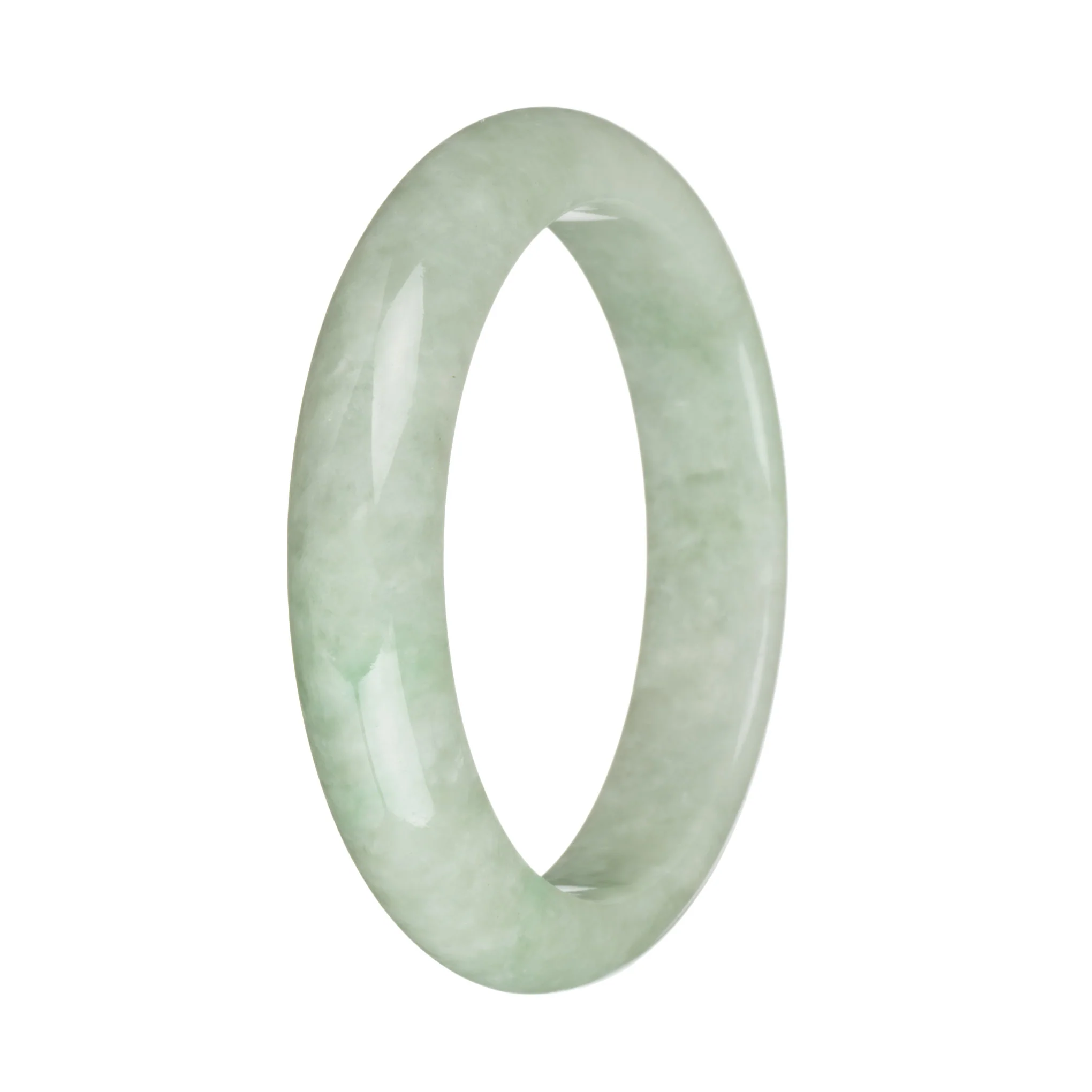 59.3mm Light Green Jade Bangle Bracelet - Image 3