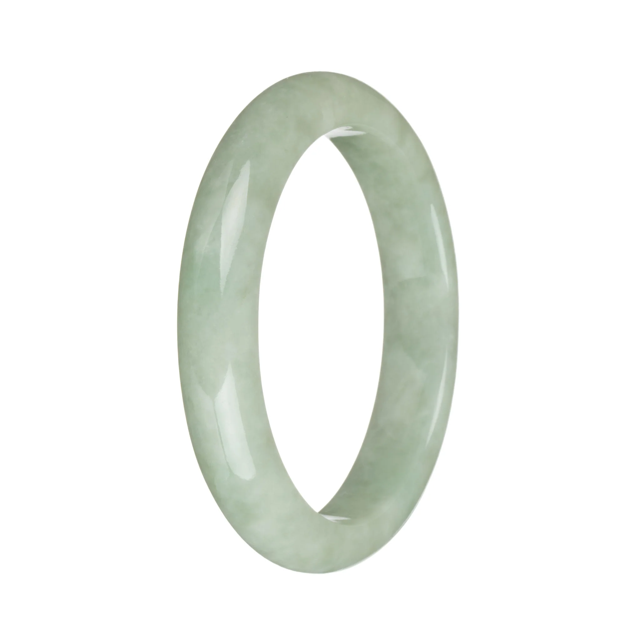 58.1mm Light Green Jade Bangle Bracelet - Image 3