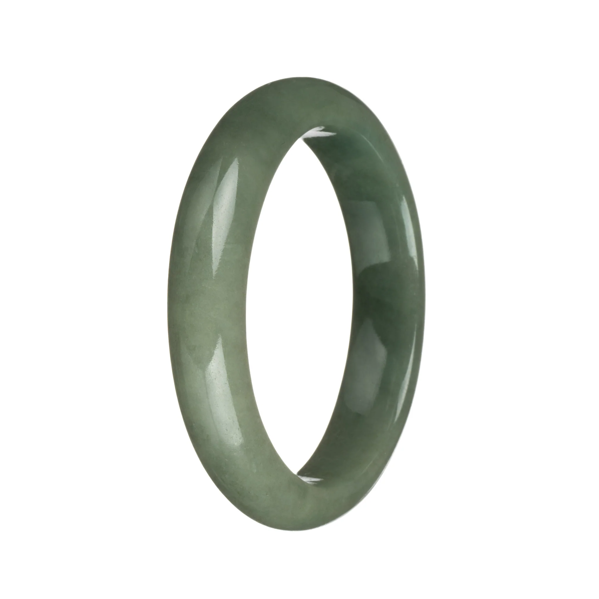 55.3mm Green Jade Bangle Bracelet - Image 2