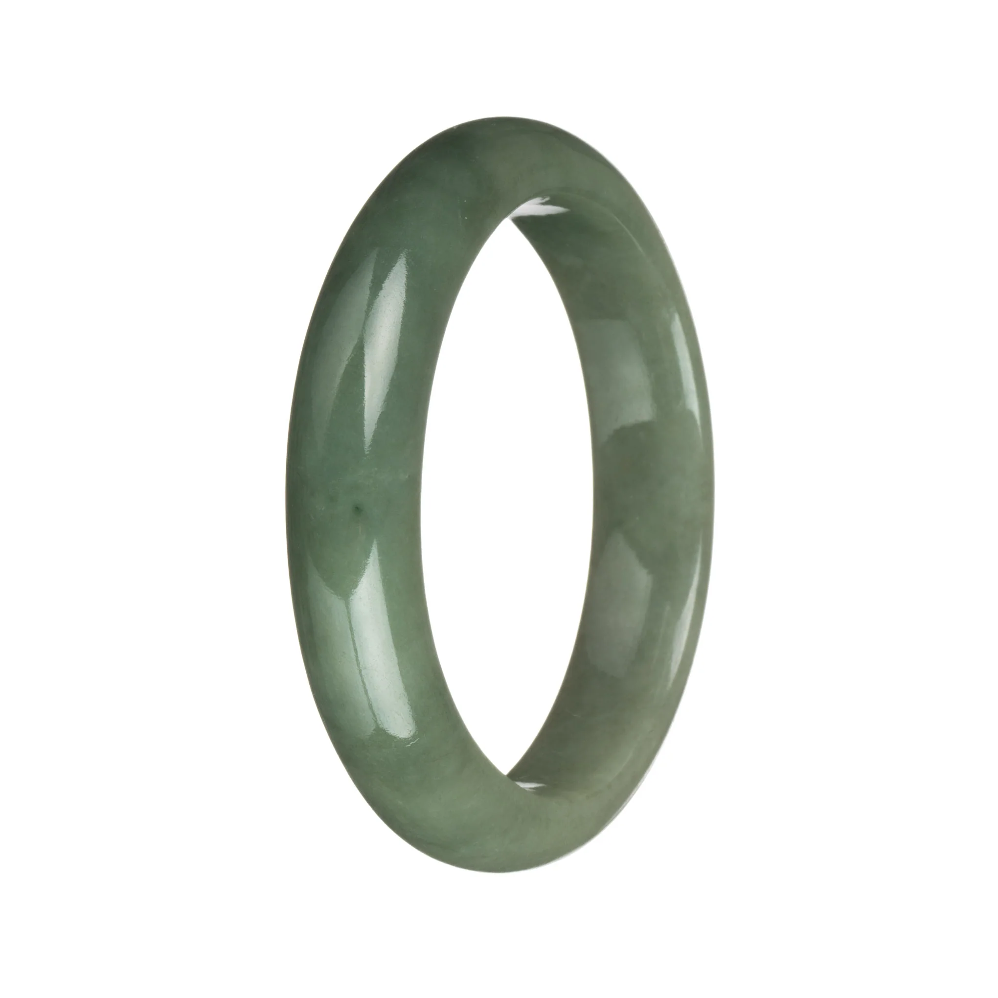 55.3mm Green Jade Bangle Bracelet - Image 3