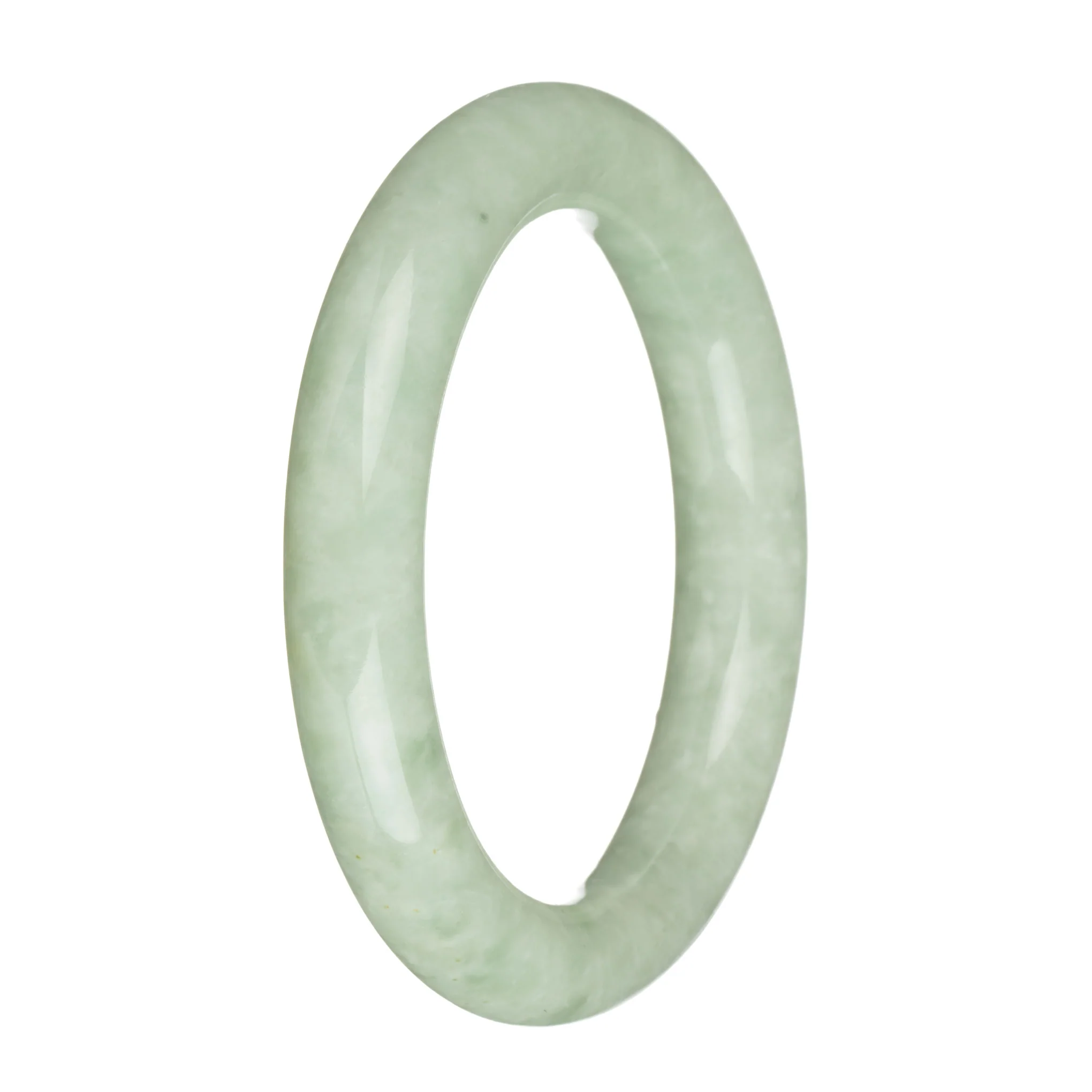 58.5mm Light Green Jade Bangle Bracelet - Image 2