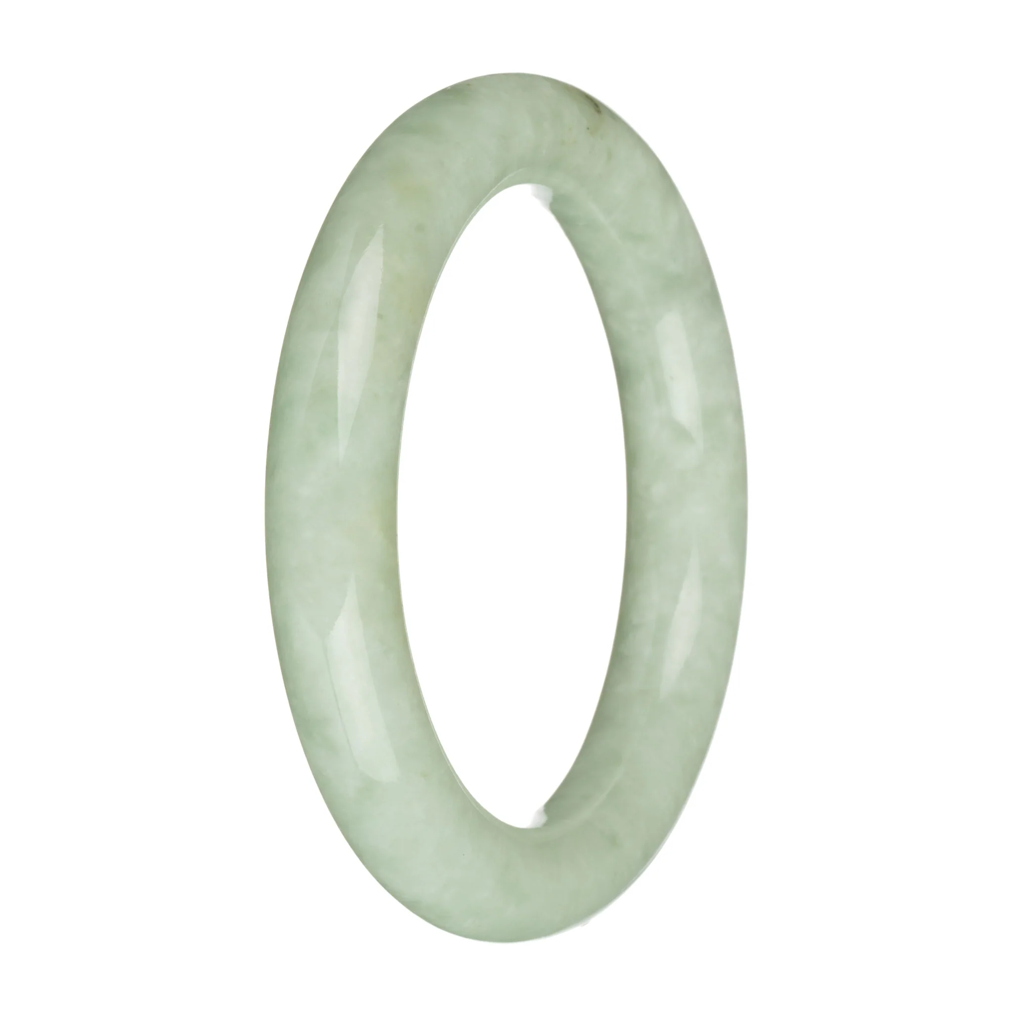 58.5mm Light Green Jade Bangle Bracelet - Image 3