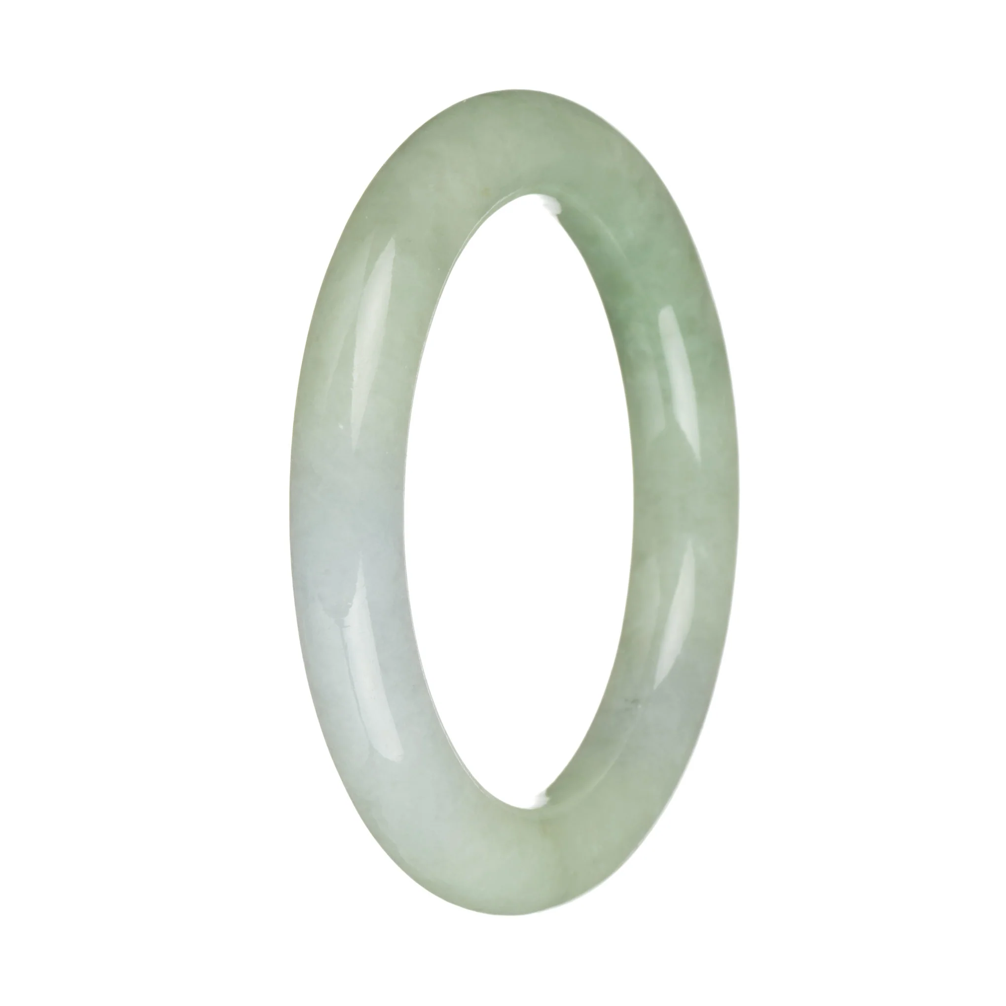 56mm Pale Lavender and Green Jade Bangle Bracelet - Image 2