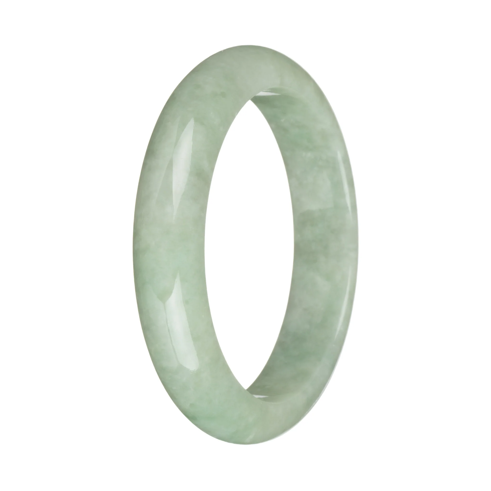 59.5mm Light Green Jade Bangle Bracelet - Image 2
