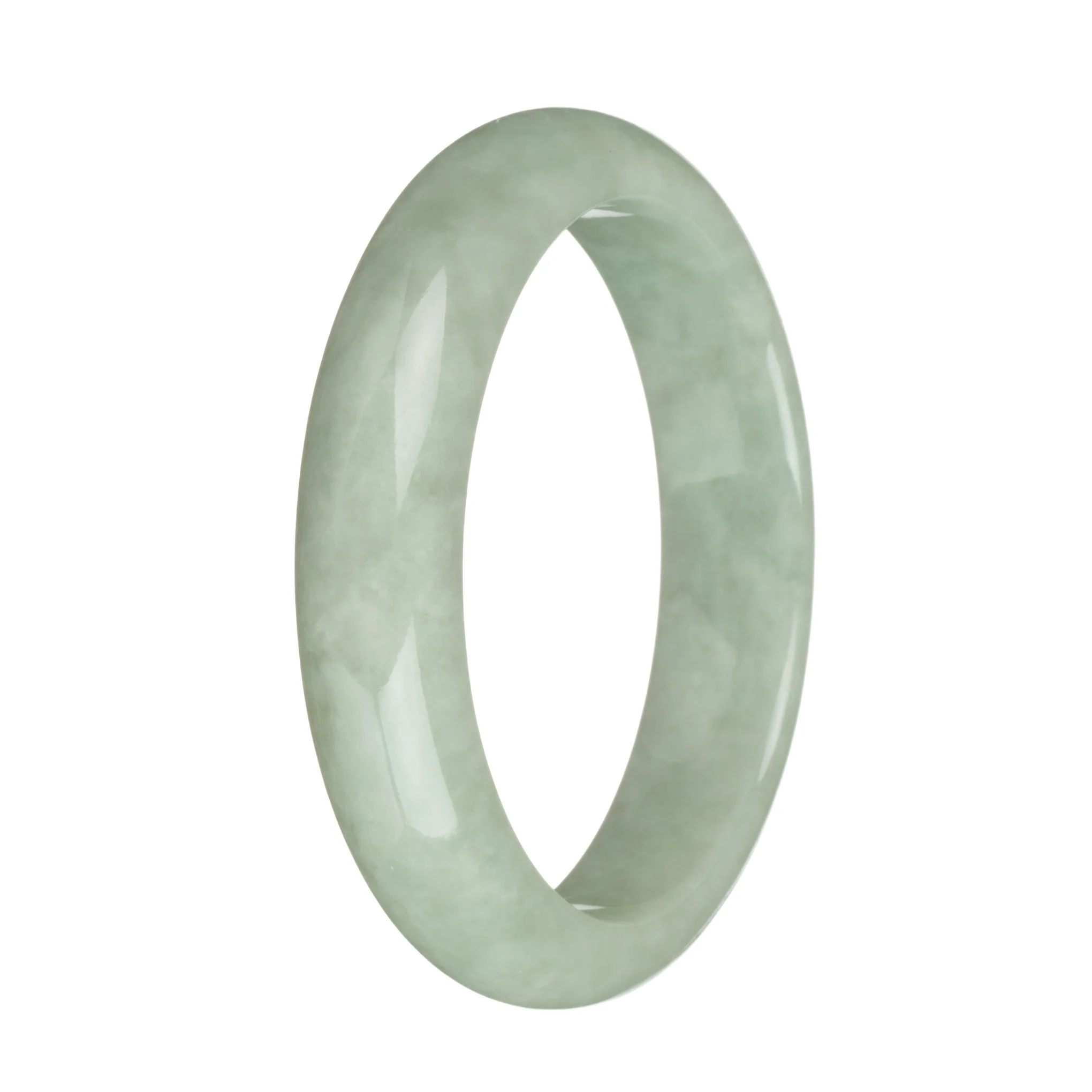 61mm Light Green Jade Bangle Bracelet - Image 2