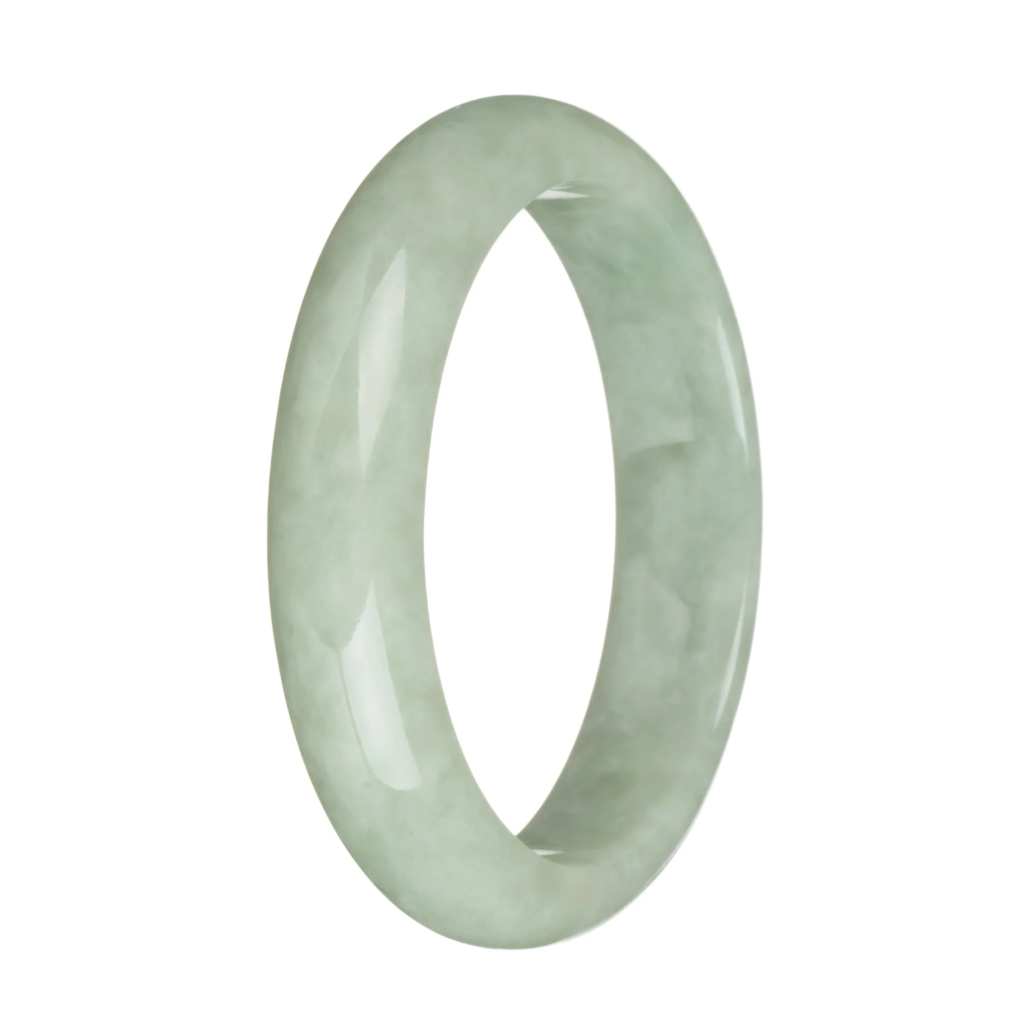 61mm Light Green Jade Bangle Bracelet - Image 3