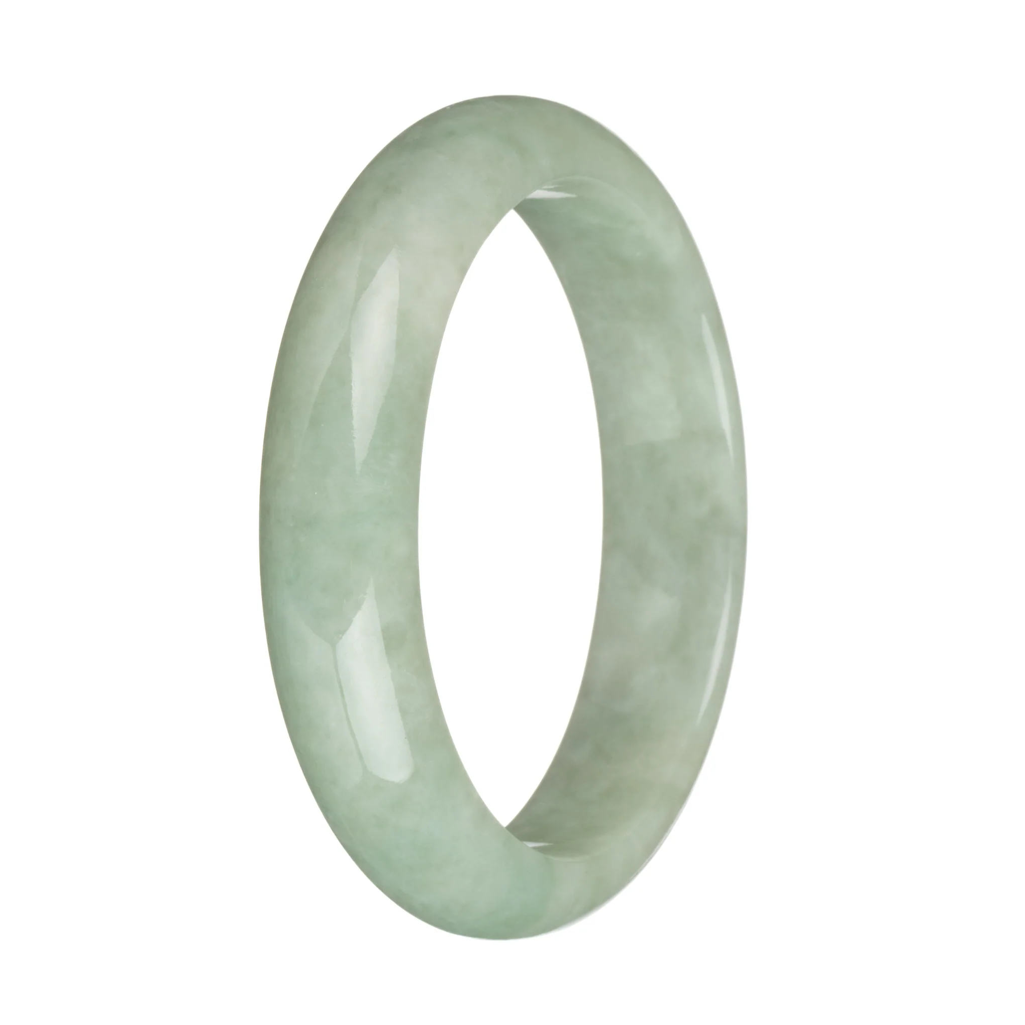 61.2mm Light Green Jade Bangle Bracelet - Image 2