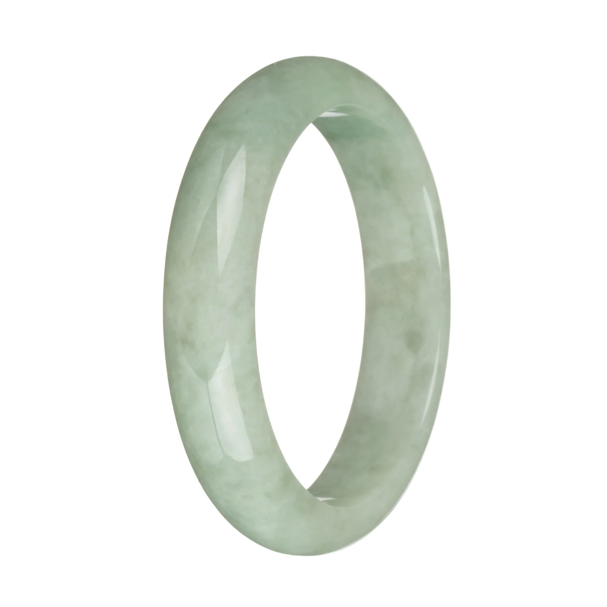 61.2mm Light Green Jade Bangle Bracelet - Image 3