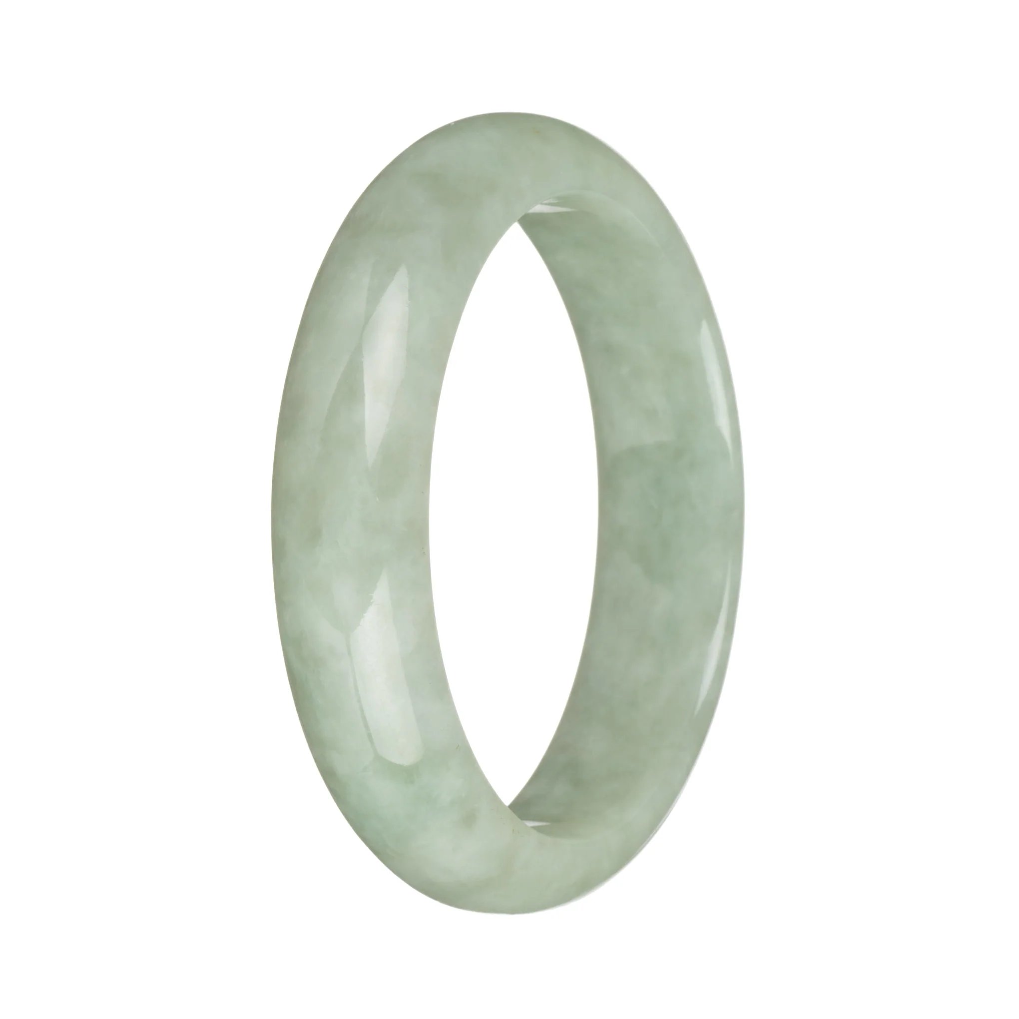 58.3mm Light Green Jade Bangle Bracelet - Image 2