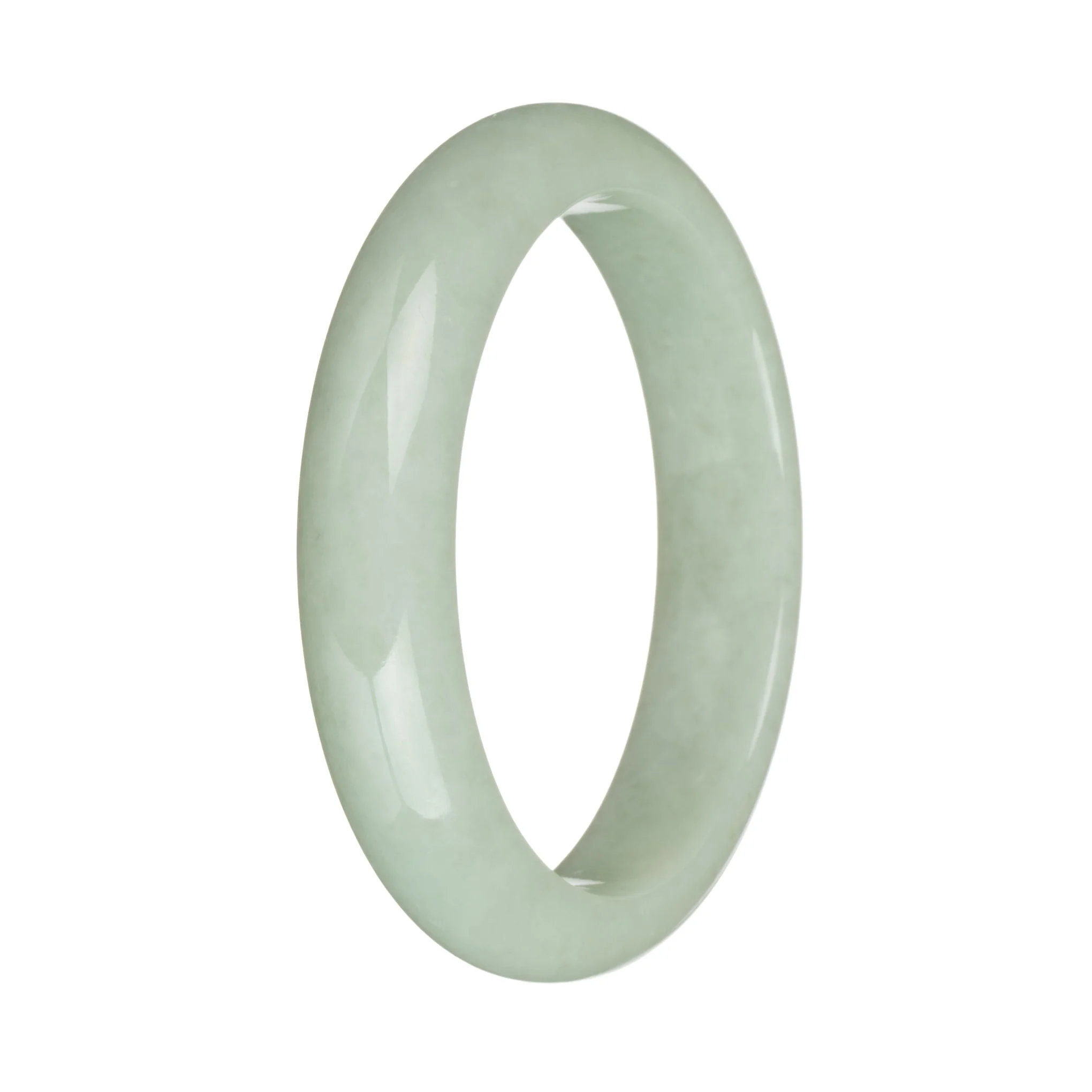 59.2mm Light Green Jade Bangle Bracelet - Image 3