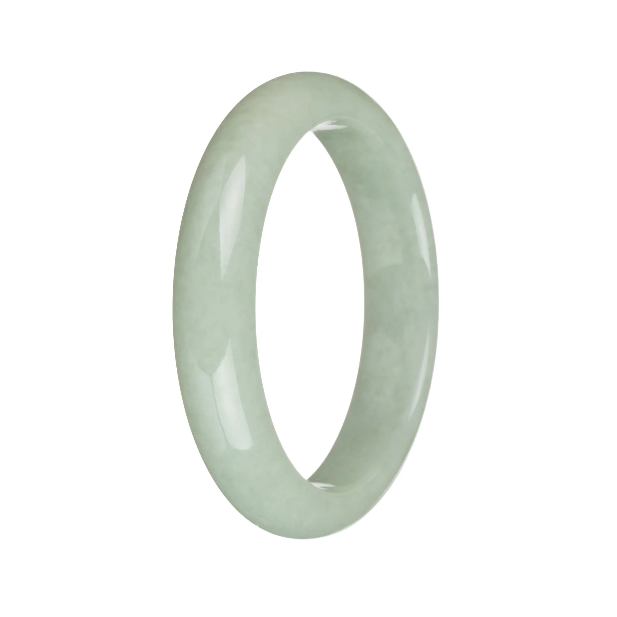 55.5mm Light Green Jade Bangle Bracelet - Image 2