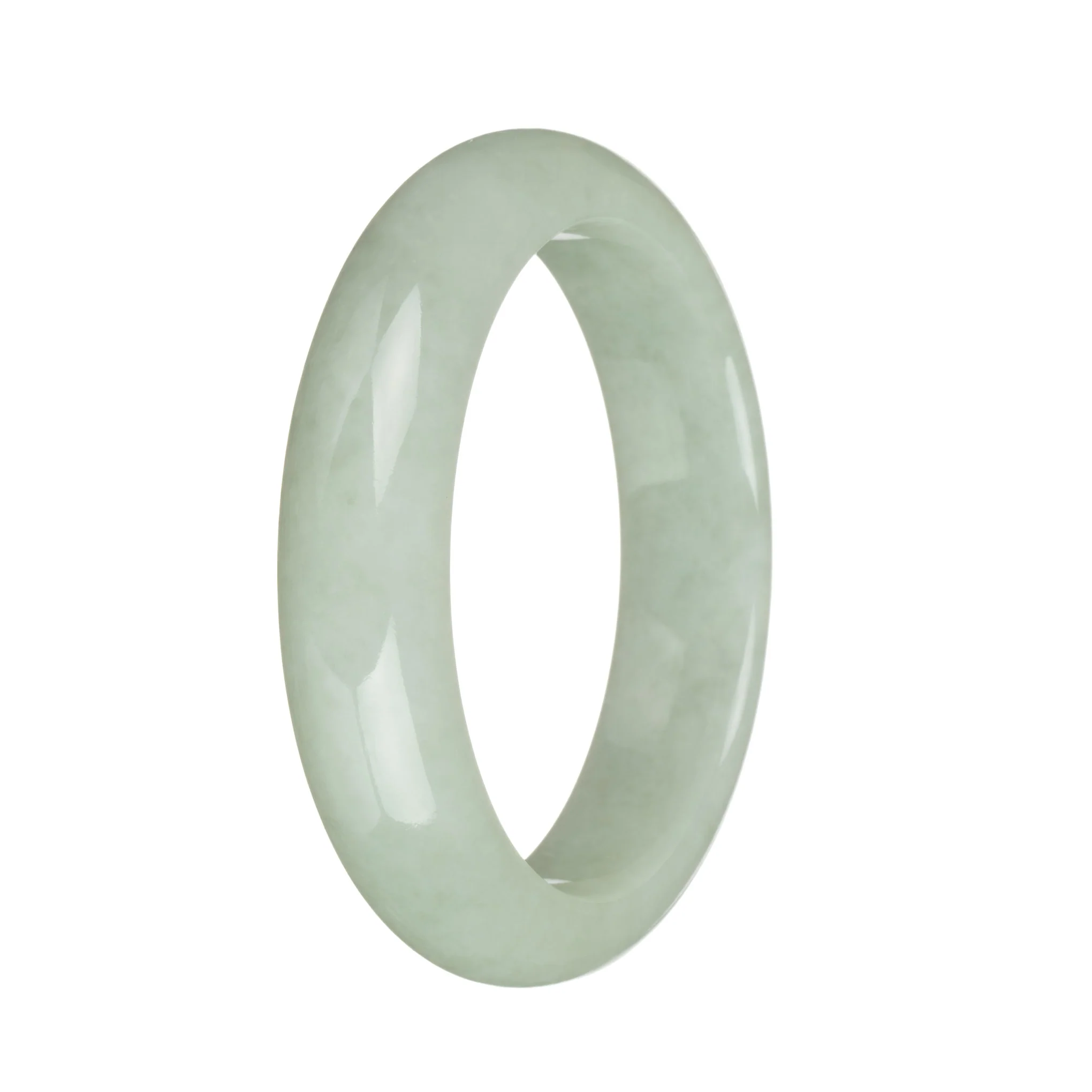 57.1mm Pale Green Jade Bangle Bracelet - Image 2