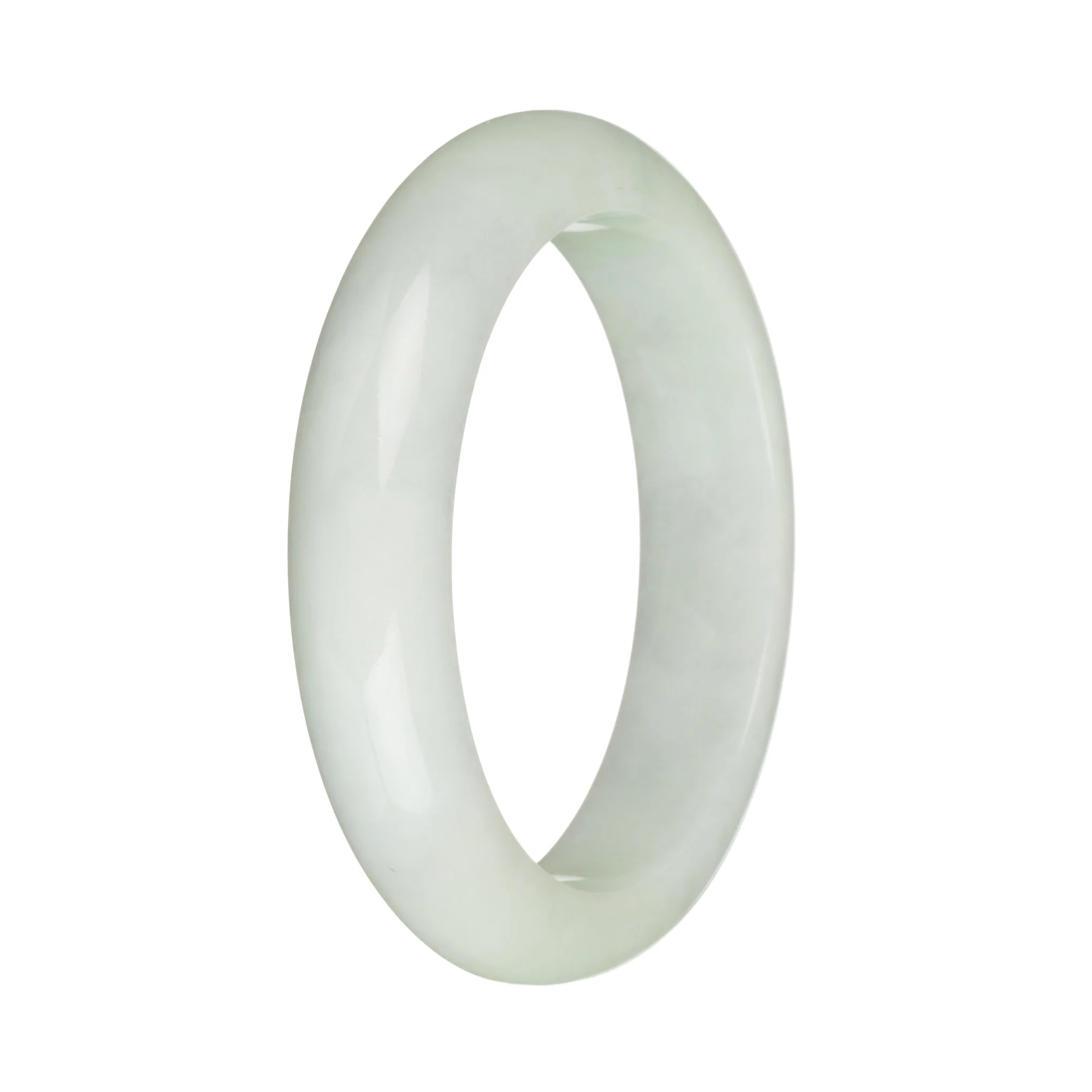 57.5mm Pale Green Jade Bangle Bracelet - Image 2