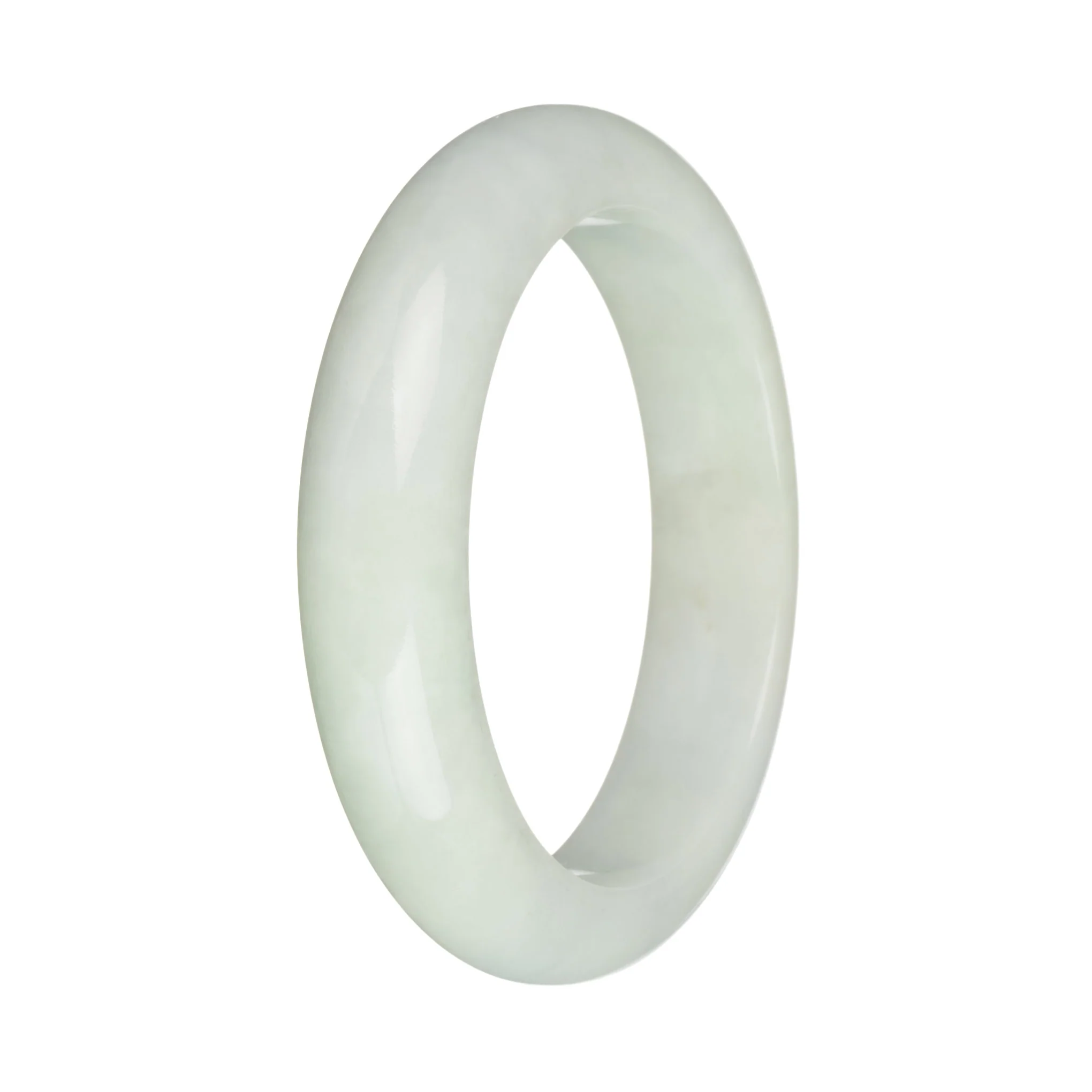 57.5mm Pale Green Jade Bangle Bracelet - Image 3