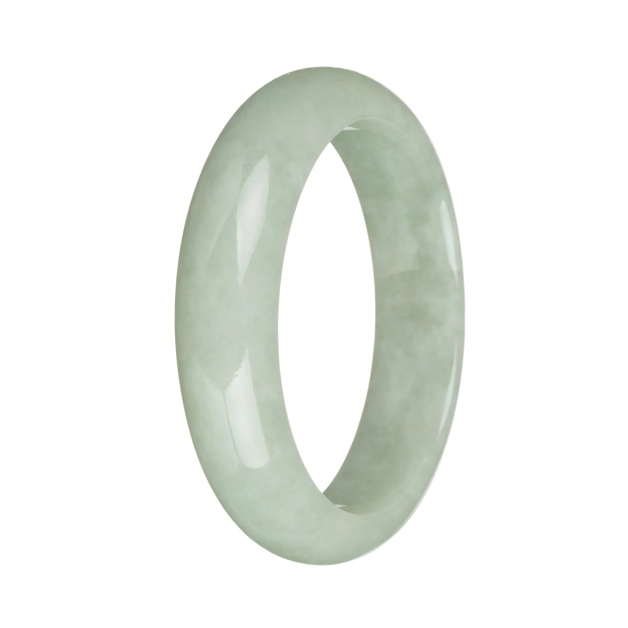 57.4mm Light Green Jade Bangle Bracelet - Image 2