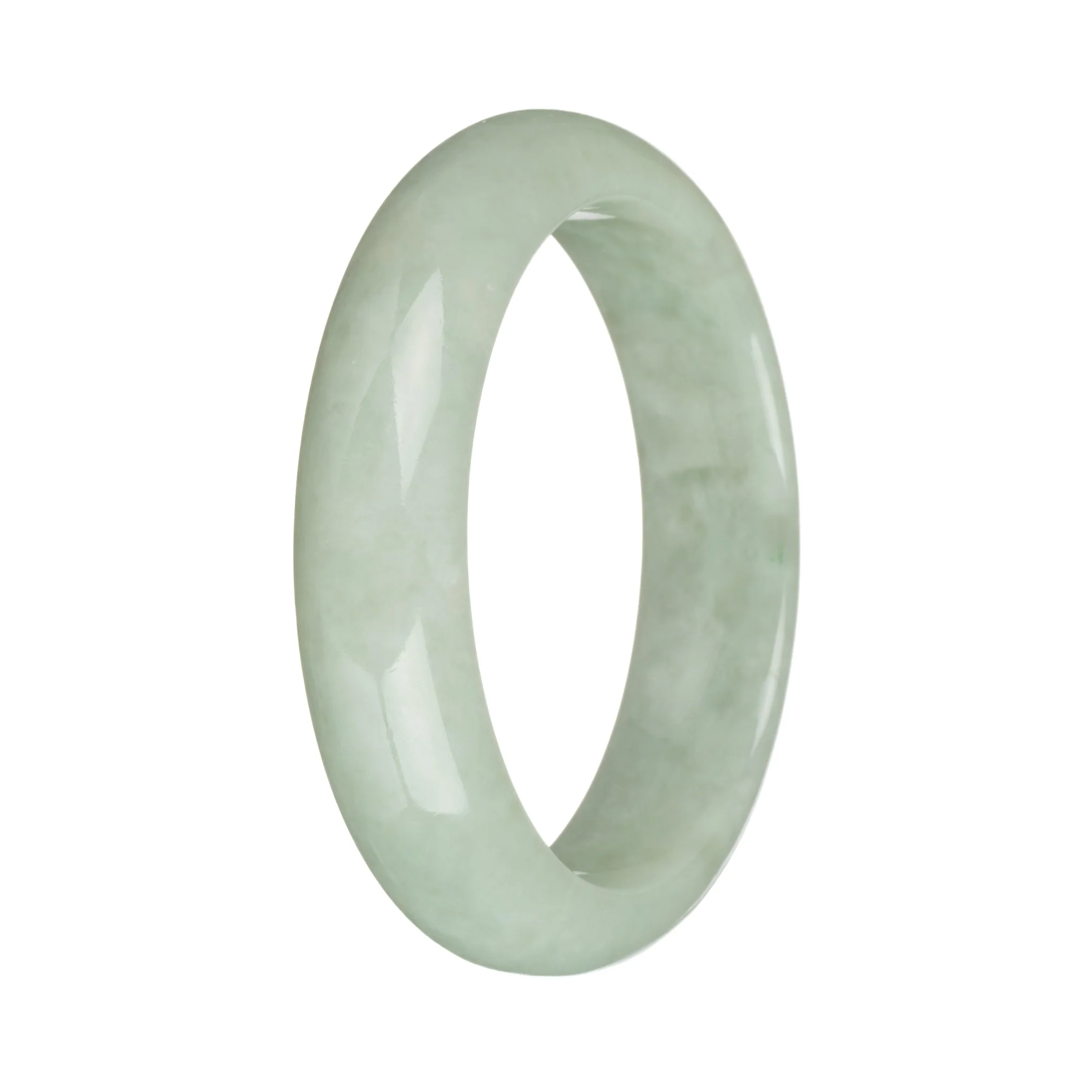 57.4mm Light Green Jade Bangle Bracelet - Image 3