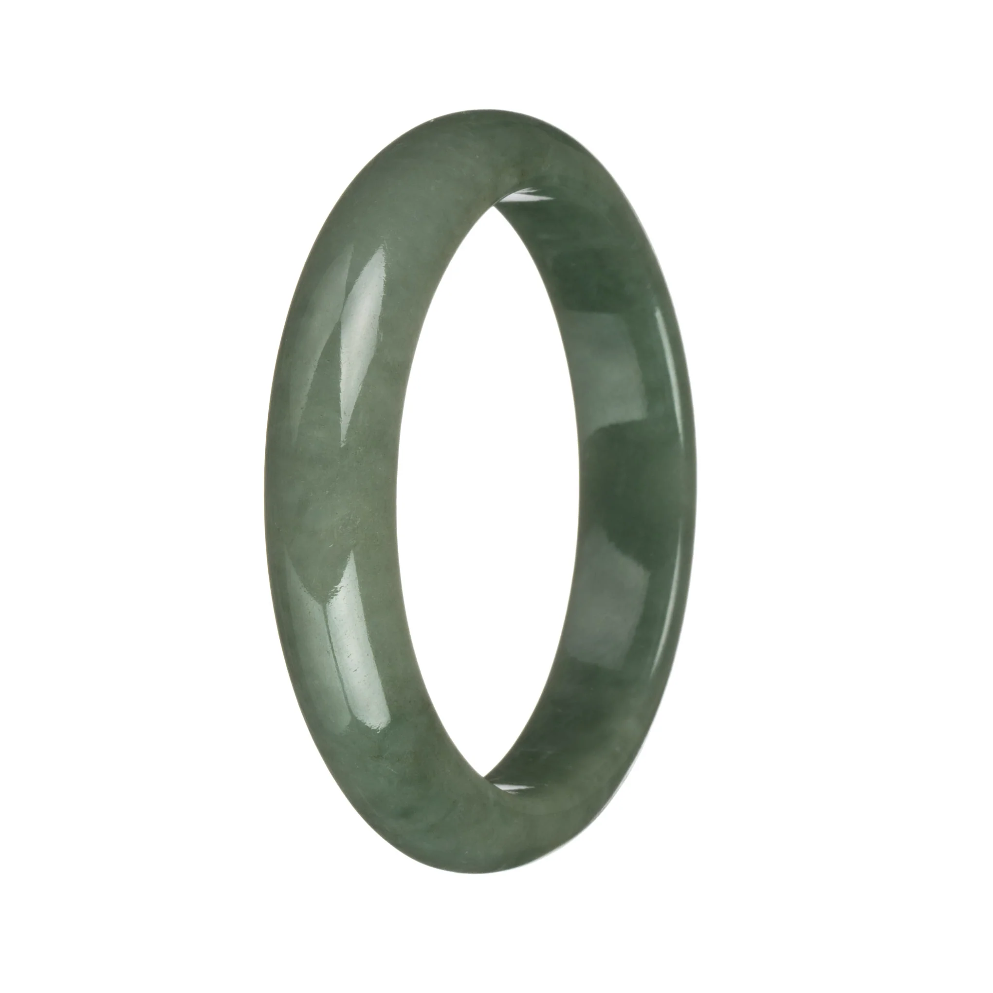 57.3mm Green Jade Bangle Bracelet - Image 2
