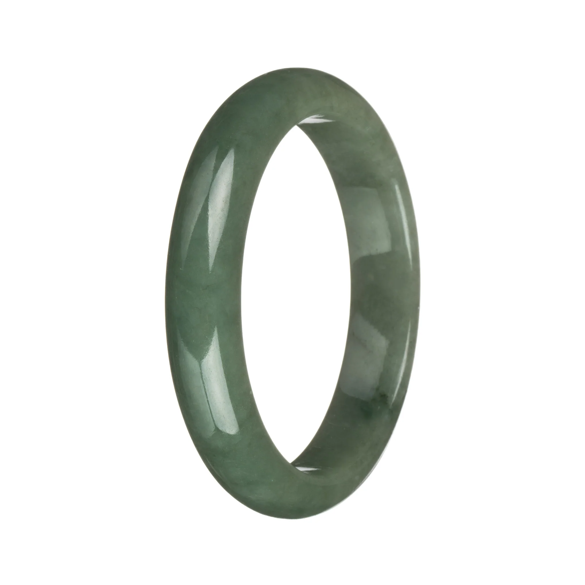 57.3mm Green Jade Bangle Bracelet - Image 3