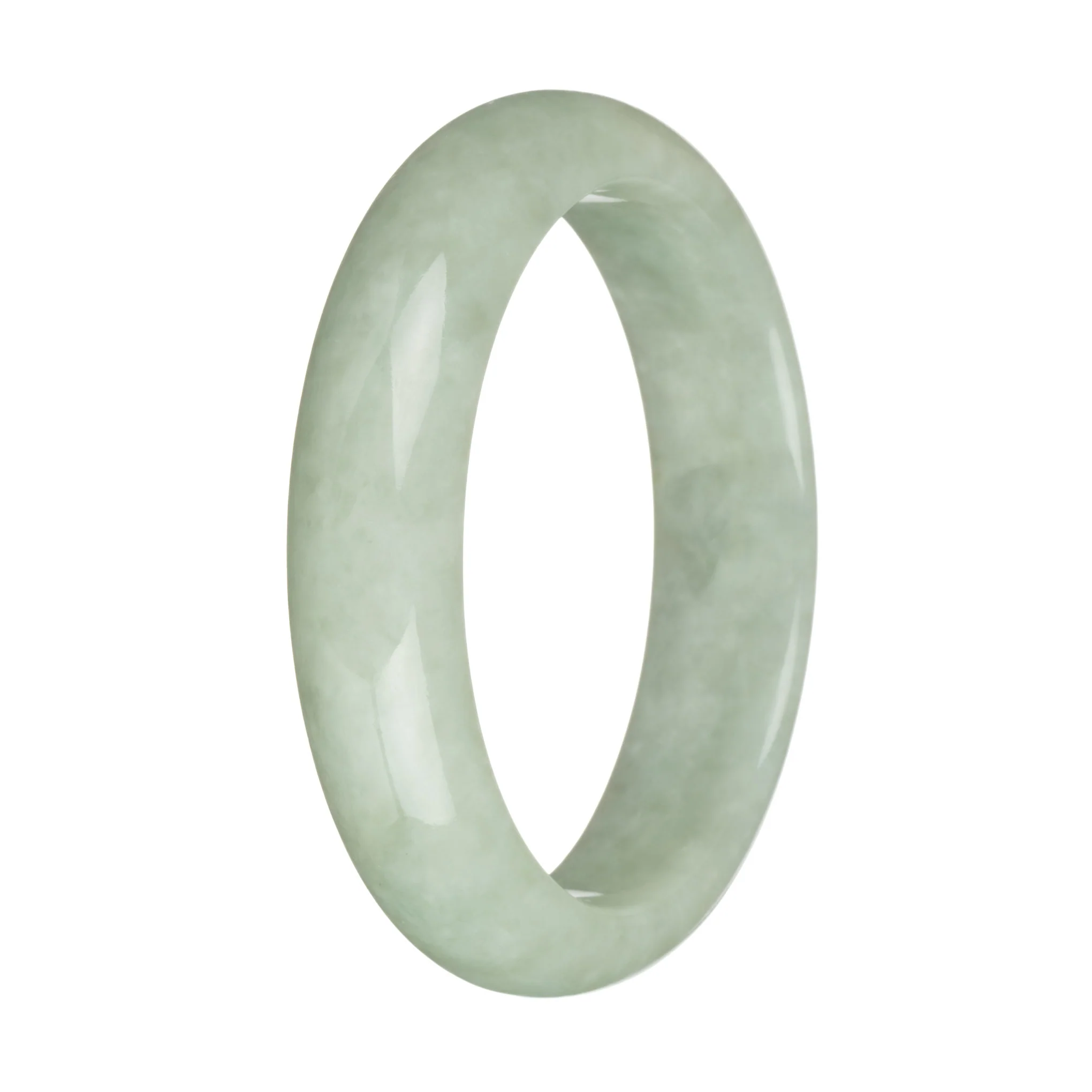60mm Light Green Jade Bangle Bracelet - Image 2
