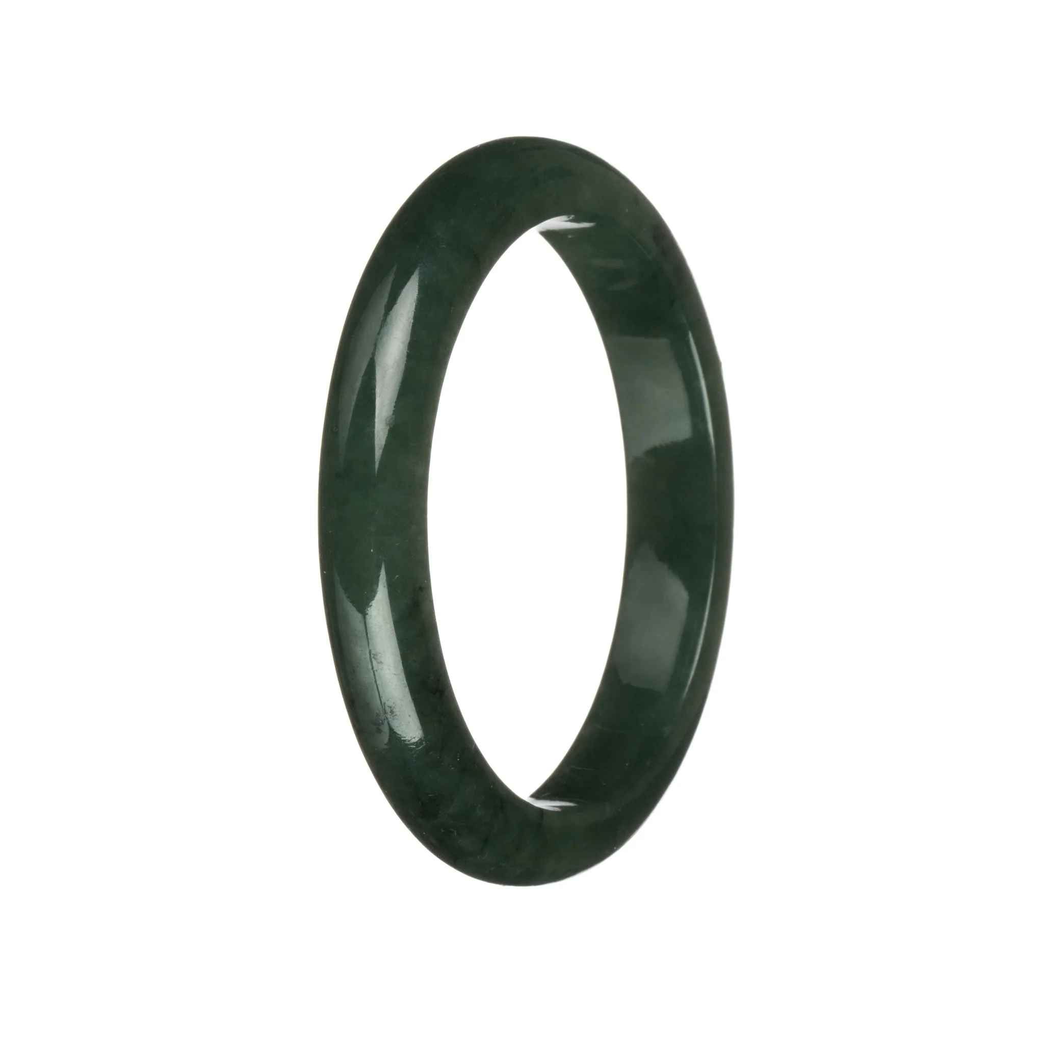 52.9mm Deep Green Jade Bangle Bracelet - Image 3