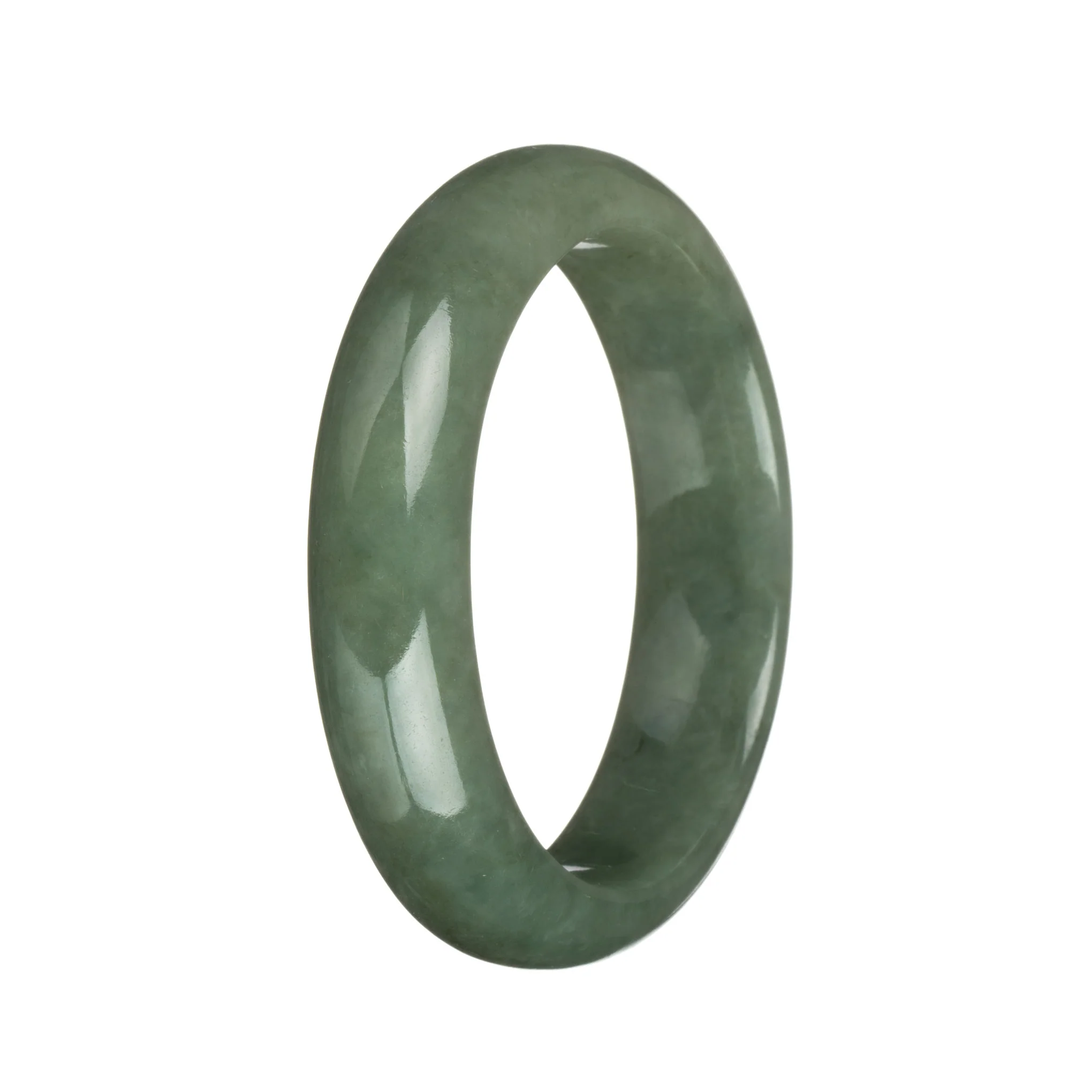 55.3mm Green Jade Bangle Bracelet - Image 2