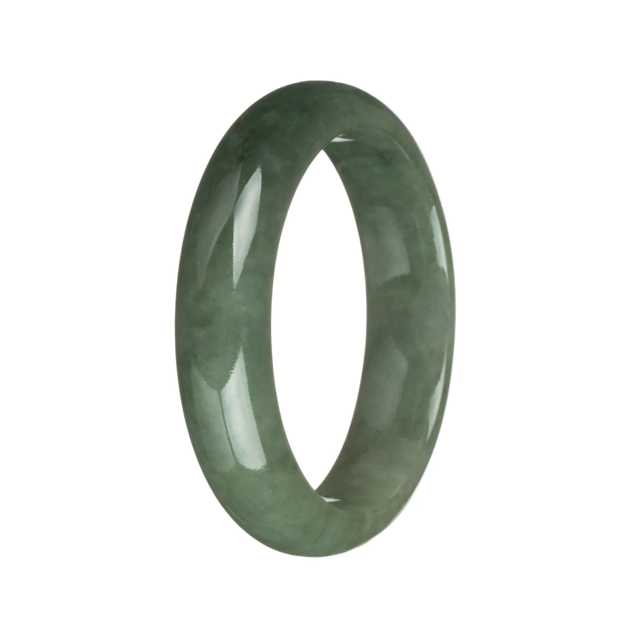 55.3mm Green Jade Bangle Bracelet - Image 3