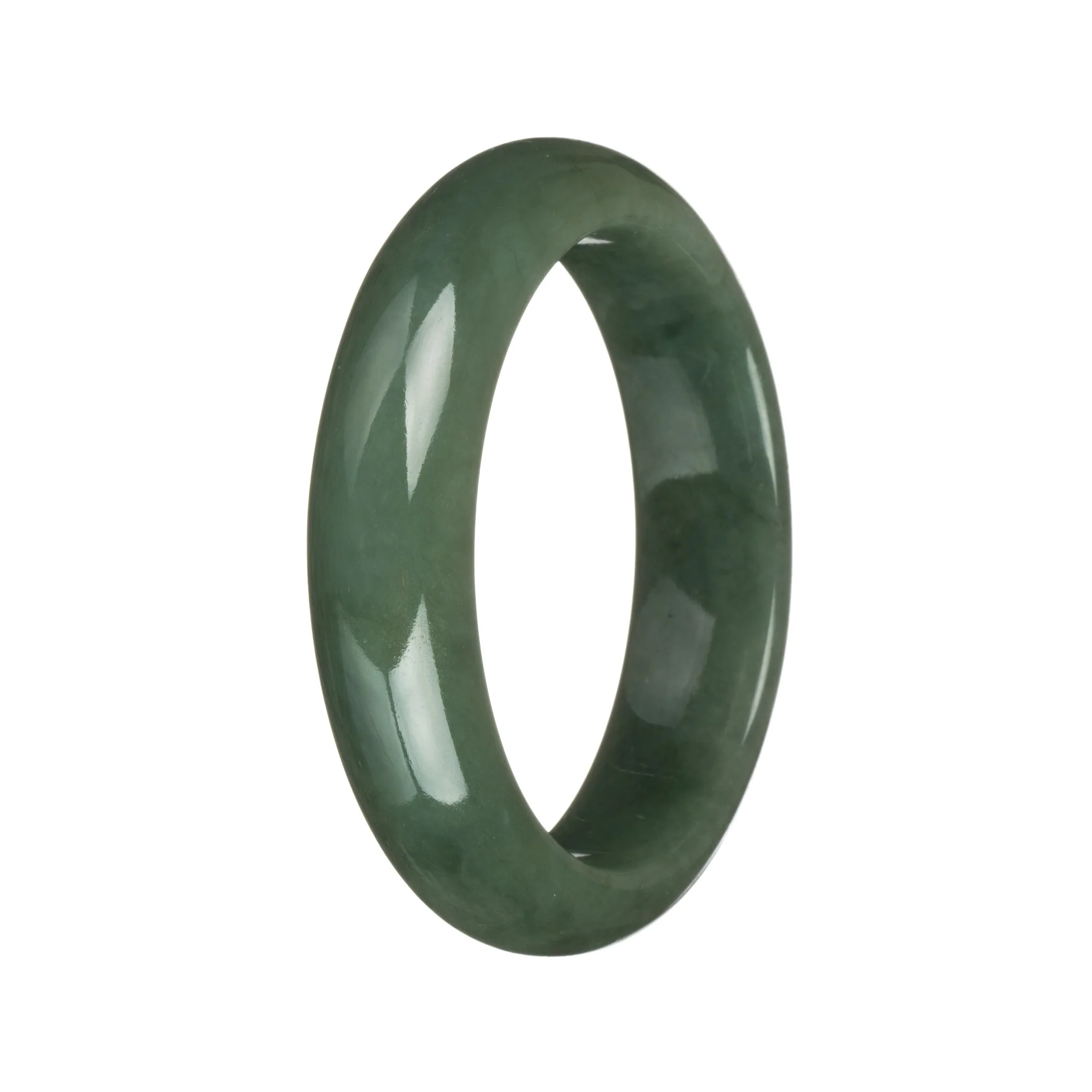 54.5mm Green Jade Bangle Bracelet - Image 2