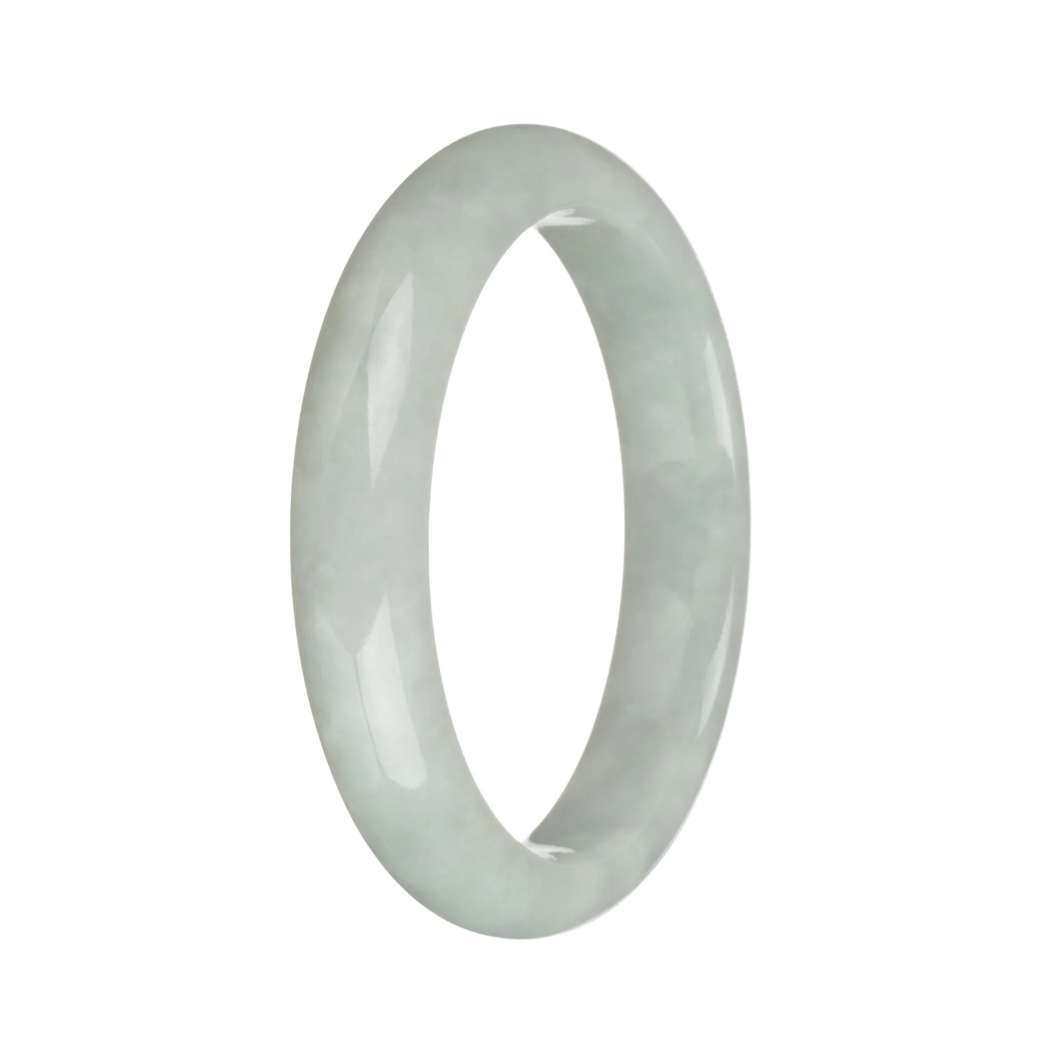 57.8mm Light Grey Jade Bangle Bracelet - Image 2